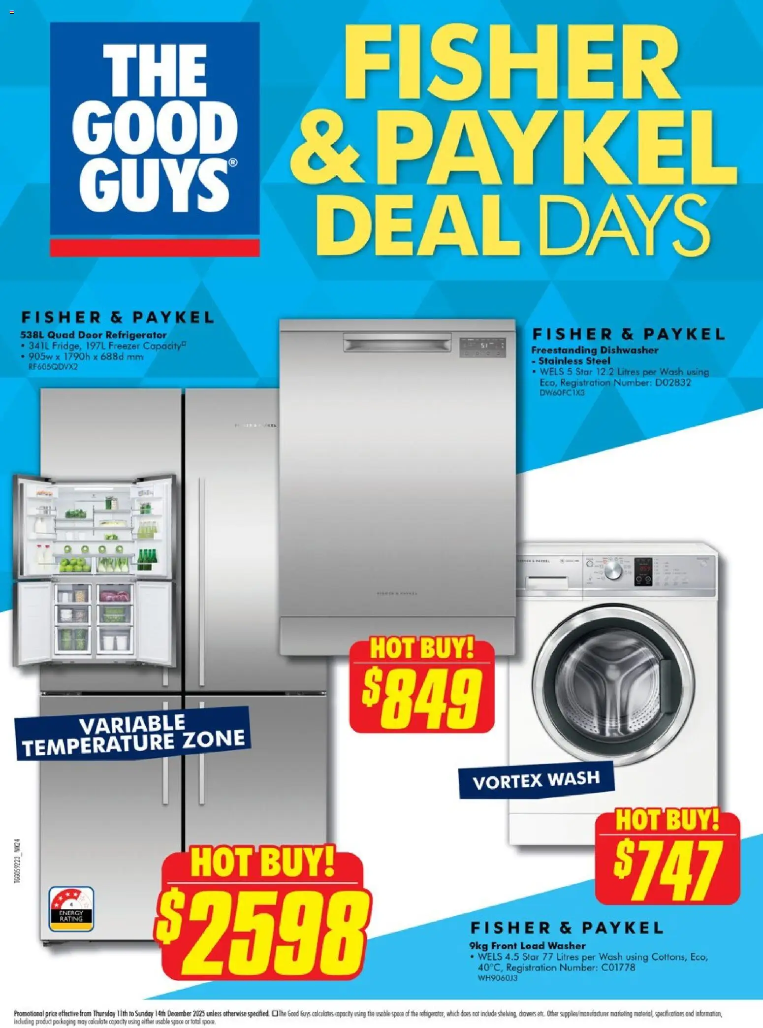 The Good Guys catalogue - valid from 10.12.2025 | Page: 1 | Products: Freezer, Refrigerator, Dishwasher, Washer