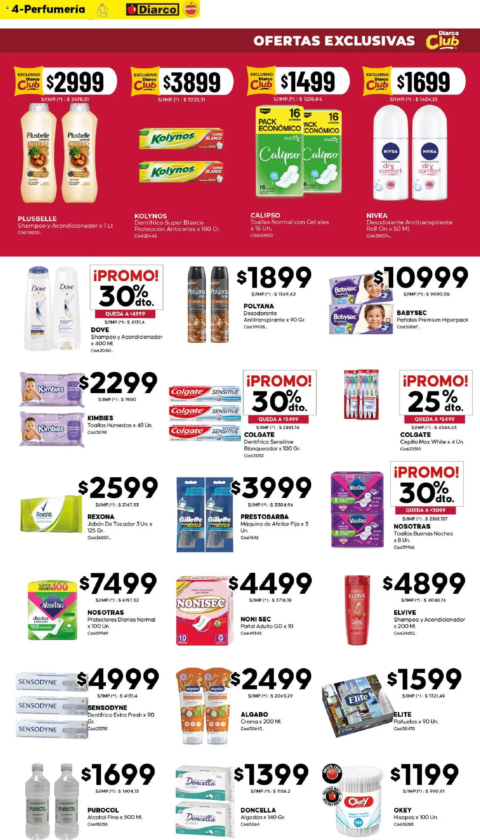 Diarco - Ofertas Diarco Barrio │ válido desde el 03.11.2025 | Página: 4 | Productos: Algodón, Toallas, Cepillo, Crema