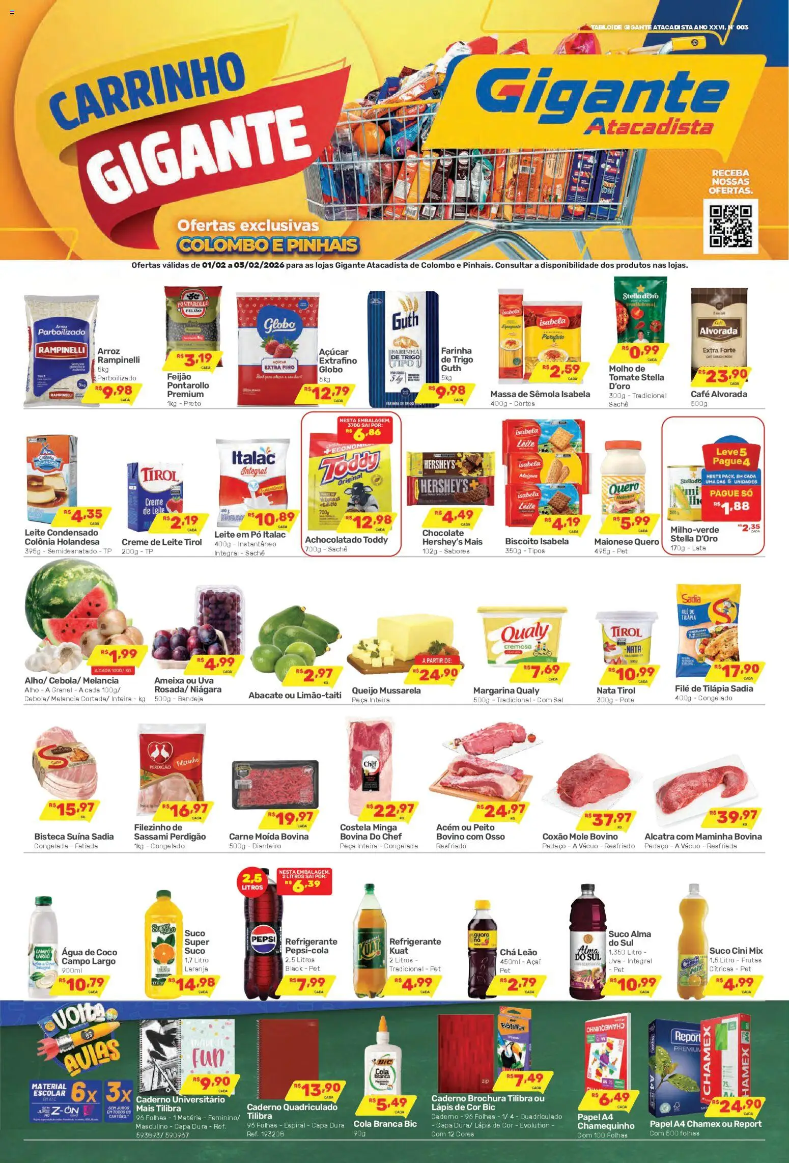 Gigante Atacadista Folheto - válido de 01.02.2026 | Página: 1 | Produtos: Feijão, Suco, Creme, Carne moída