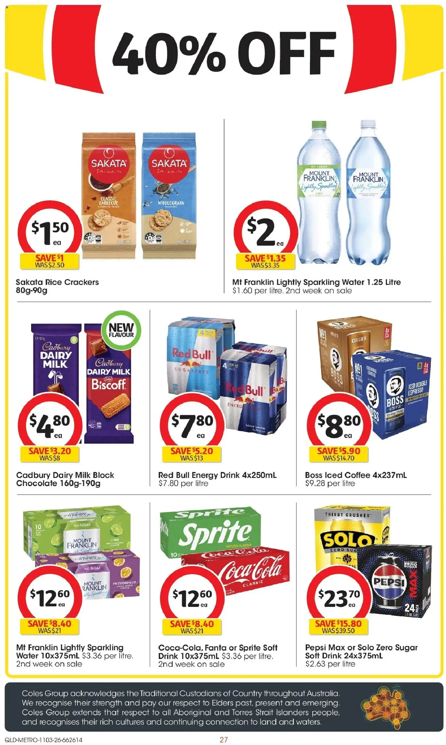 Coles catalogue - valid from 11.03.2026 | Page: 27 | Products: Crackers, Energy drink, Chocolate, Passionfruit