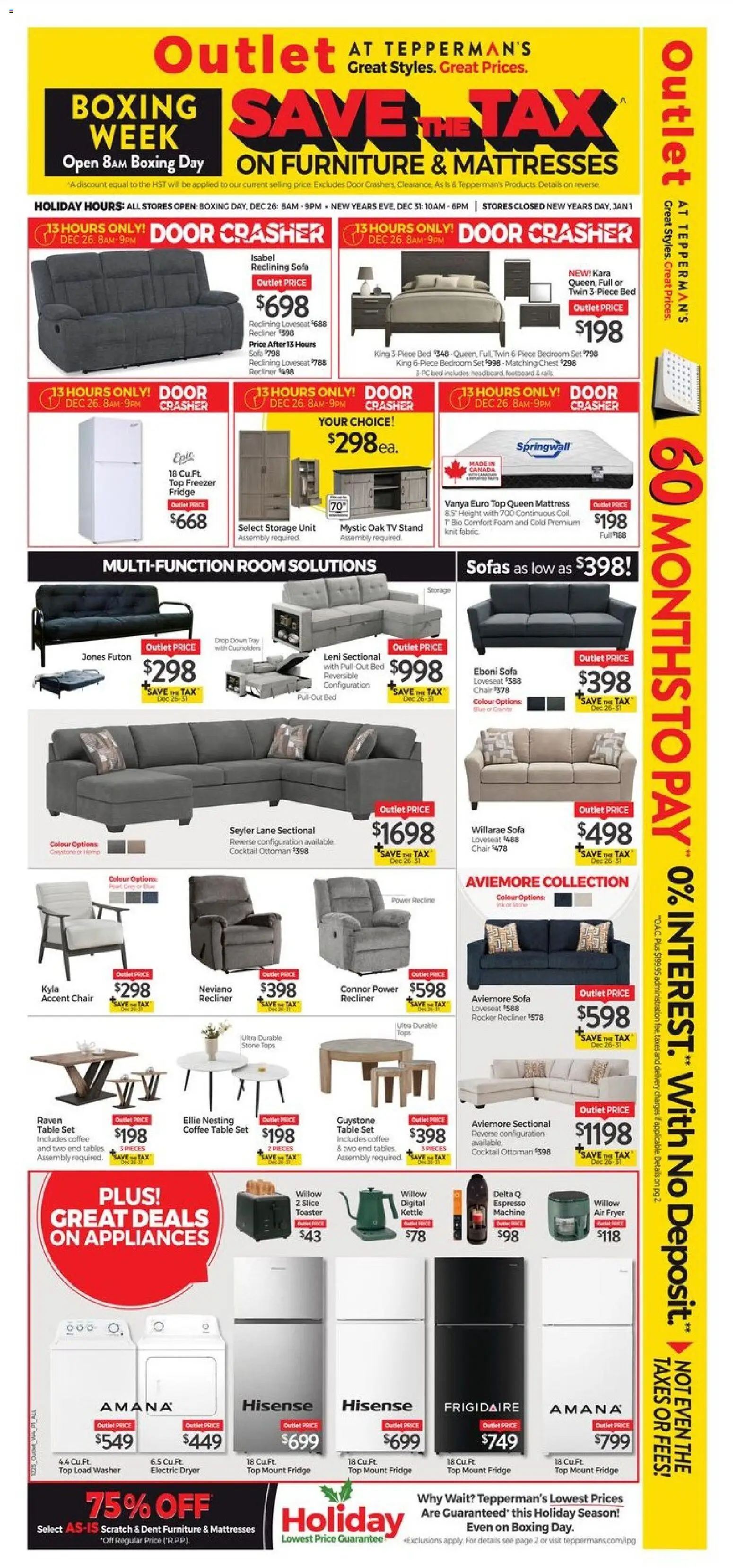 Tepperman's flyer valid from 26.12.2025 | Page: 11 | Products: Tv, Freezer, Bed, Sofa