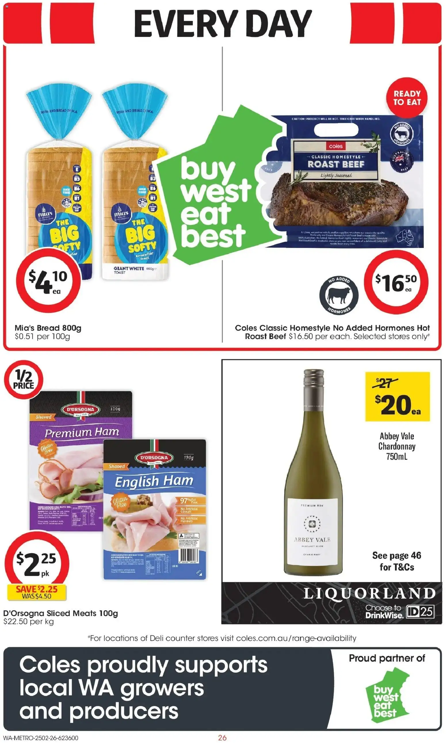 Coles catalogue - valid from 25.02.2026 | Page: 26 | Products: Bread, Ham, Beef