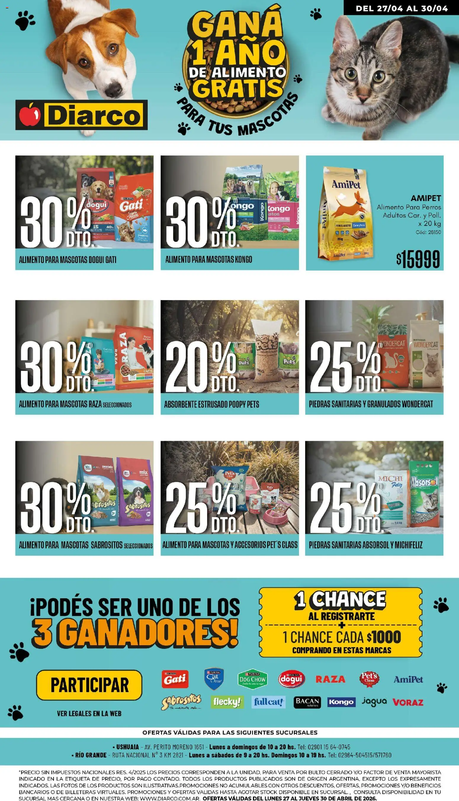 Diarco - Especial Mascotas │ válido desde el 27.04.2026 | Página: 1 | Productos: Pollo, Pescado