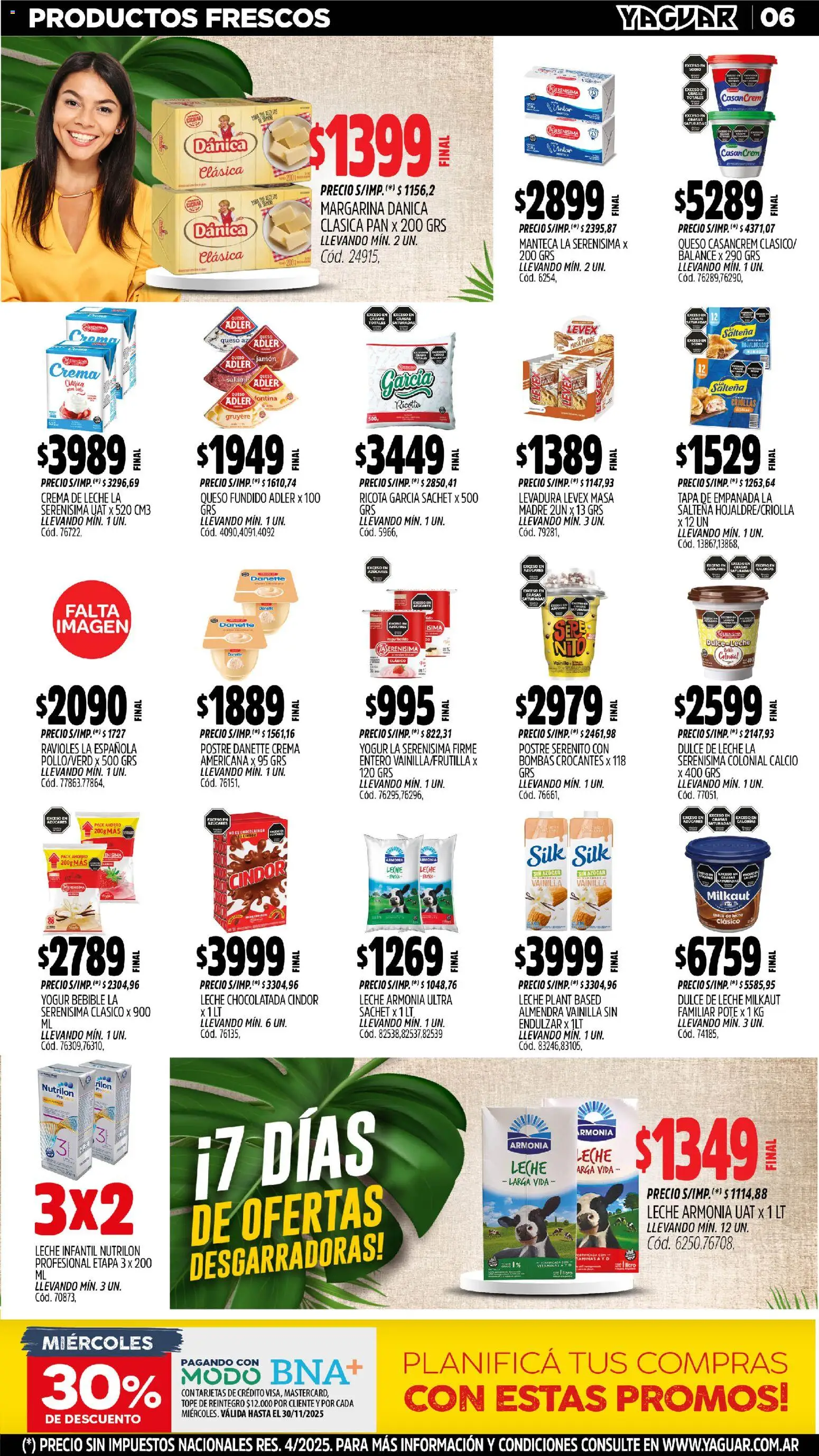 Yaguar - Mendoza │ válido desde el 03.11.2025 | Página: 6 | Productos: Dulce de leche, Queso crema, Queso, Margarina
