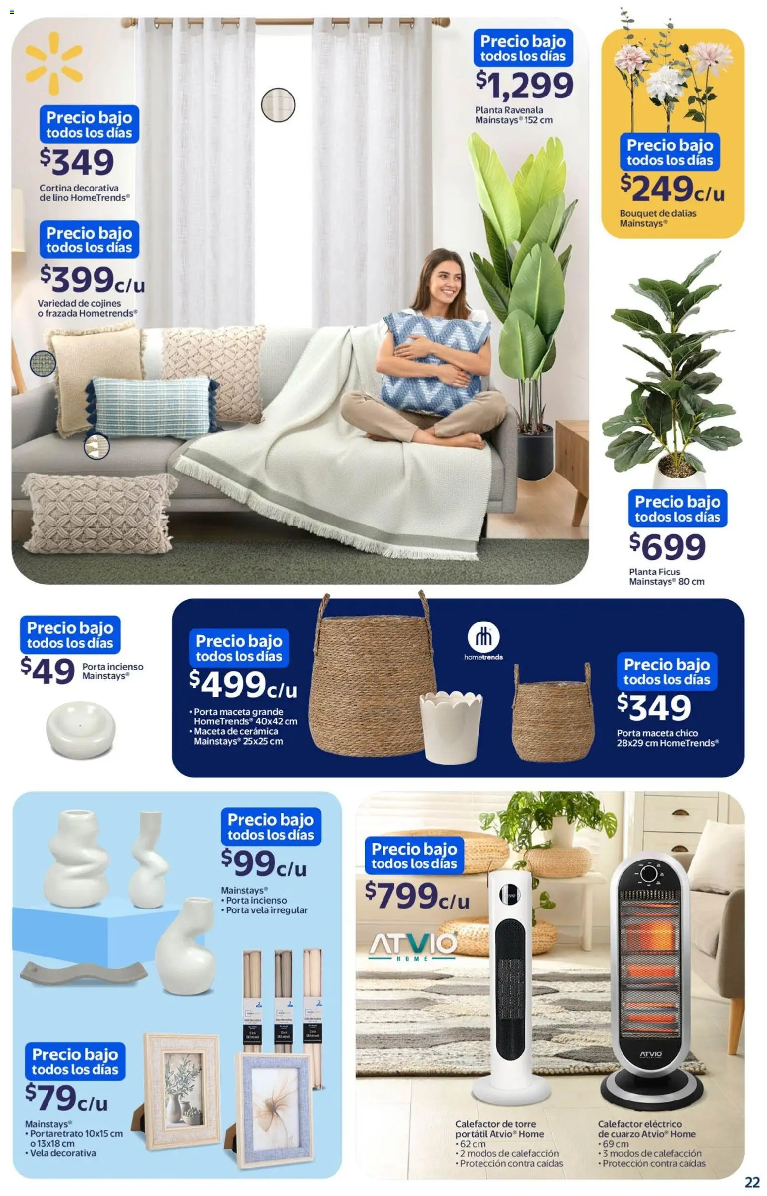 Nuevas ofertas de Walmart válidas en toda la República Mexicana desde el 01.01.2026. ¡Encuentra las mejores ofertas en Walmart folleto! | Página: 22 | Productos: Planta, Vela, Maceta, Calefactor