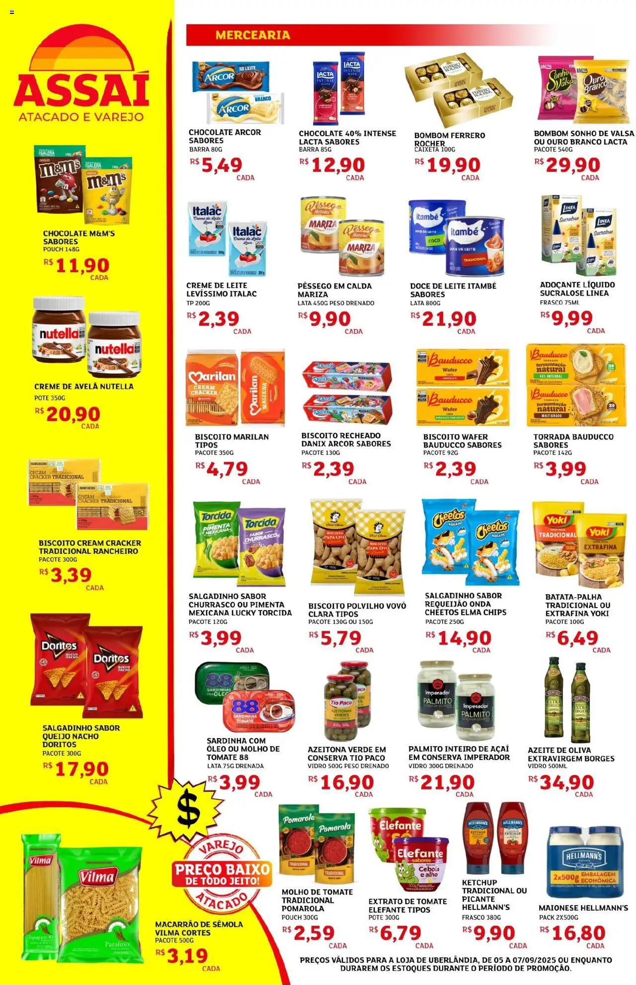 Assaí Atacadista Folheto - válido de 05.09.2025 | Página: 2 | Produtos: Polvilho, Baixo, Requeijão, Açaí