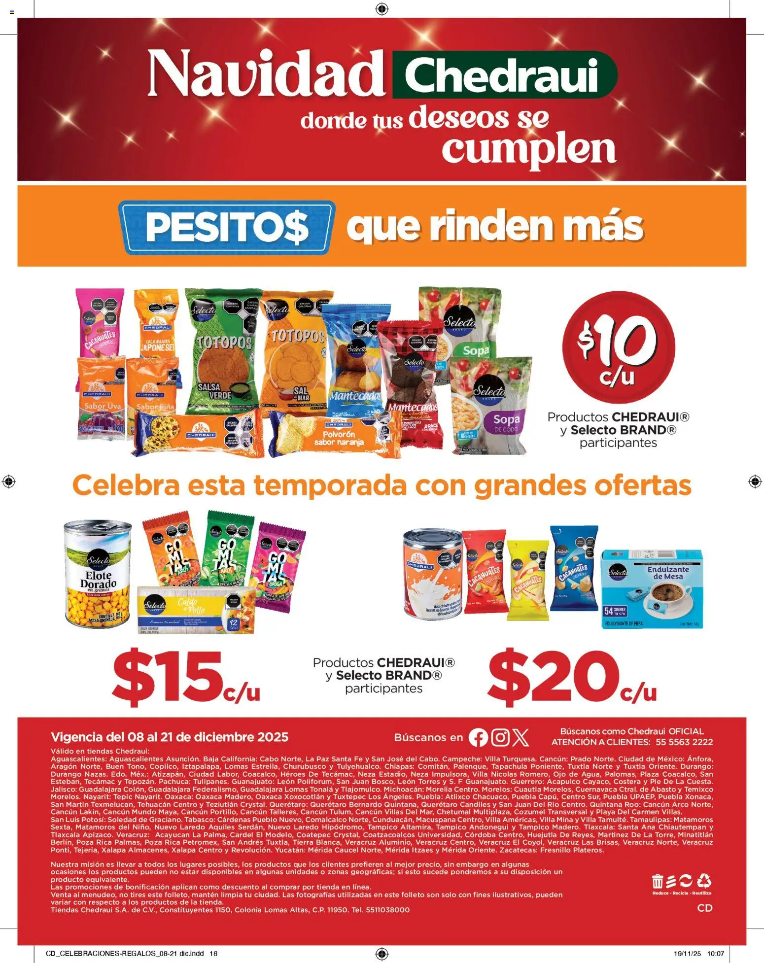 Nuevas ofertas de Chedraui válidas en toda la República Mexicana desde el 08.12.2025. ¡Encuentra las mejores ofertas en Chedraui folleto Navidad! | Página: 16