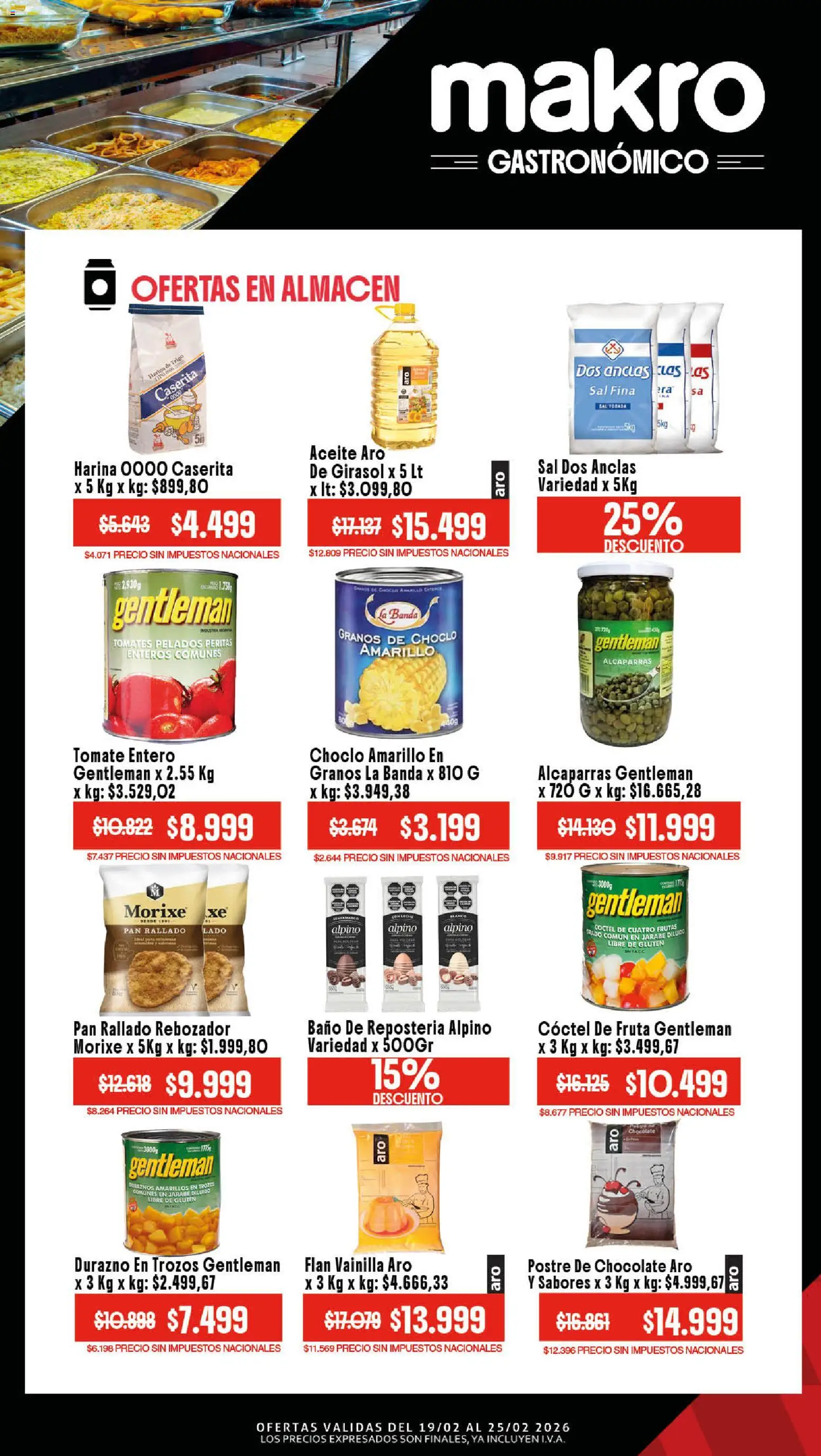 Makro ofertas │ válido desde el 19.02.2026 | Página: 3 | Productos: Choclo, Harina, Sal, Tomate
