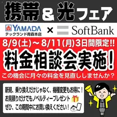 09.08.2025から有効なオファーを含む ヤマダ 電機 - 携帯&光フェア