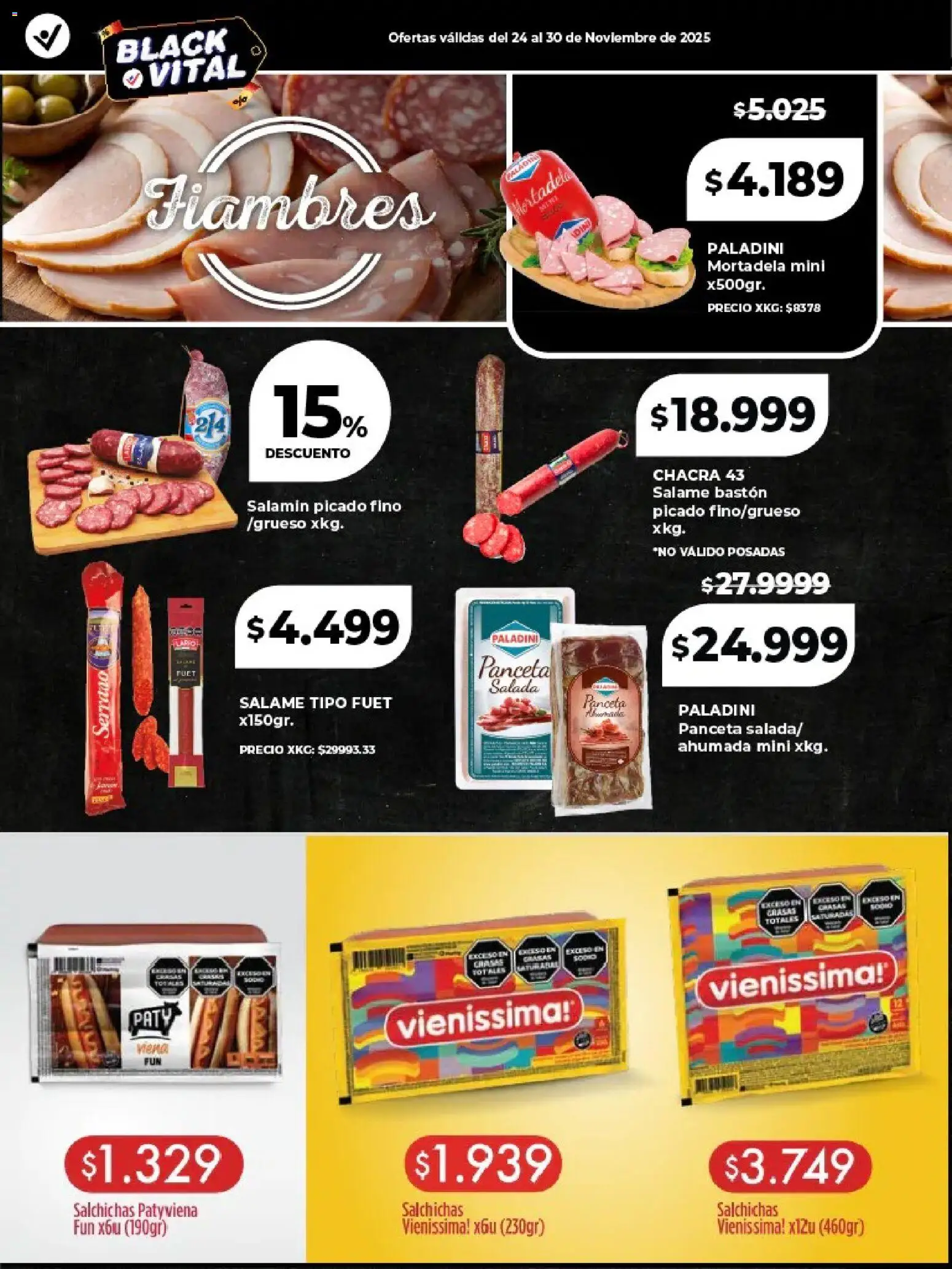 Vital - Especial de frescos │ válido desde el 24.11.2025 | Página: 11 | Productos: Mortadela, Panceta, Salame