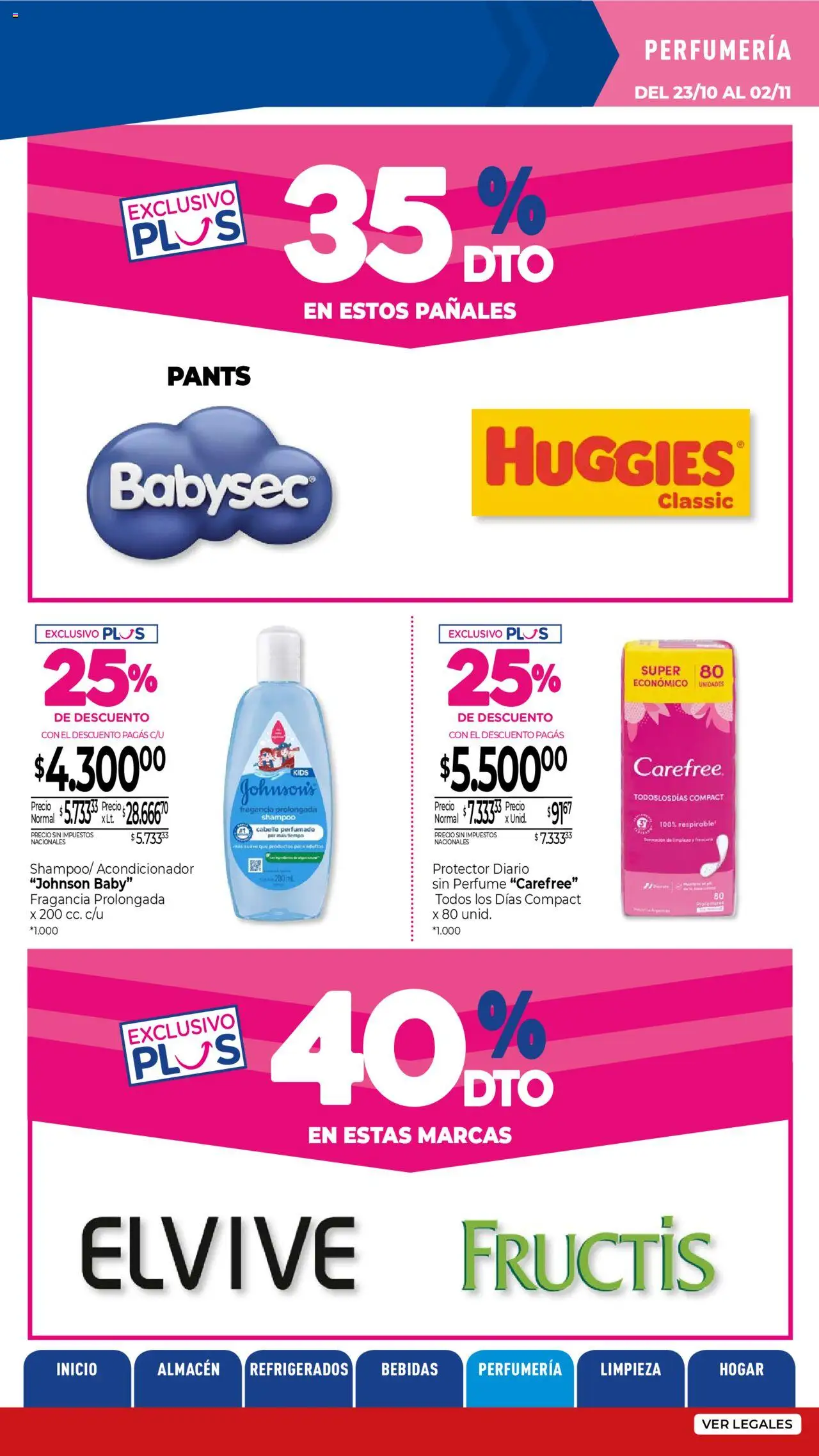 La Anonima catálogo │ válido desde el 23.10.2025 | Página: 29 | Productos: Fragancia, Shampoo, Acondicionador, Pañales