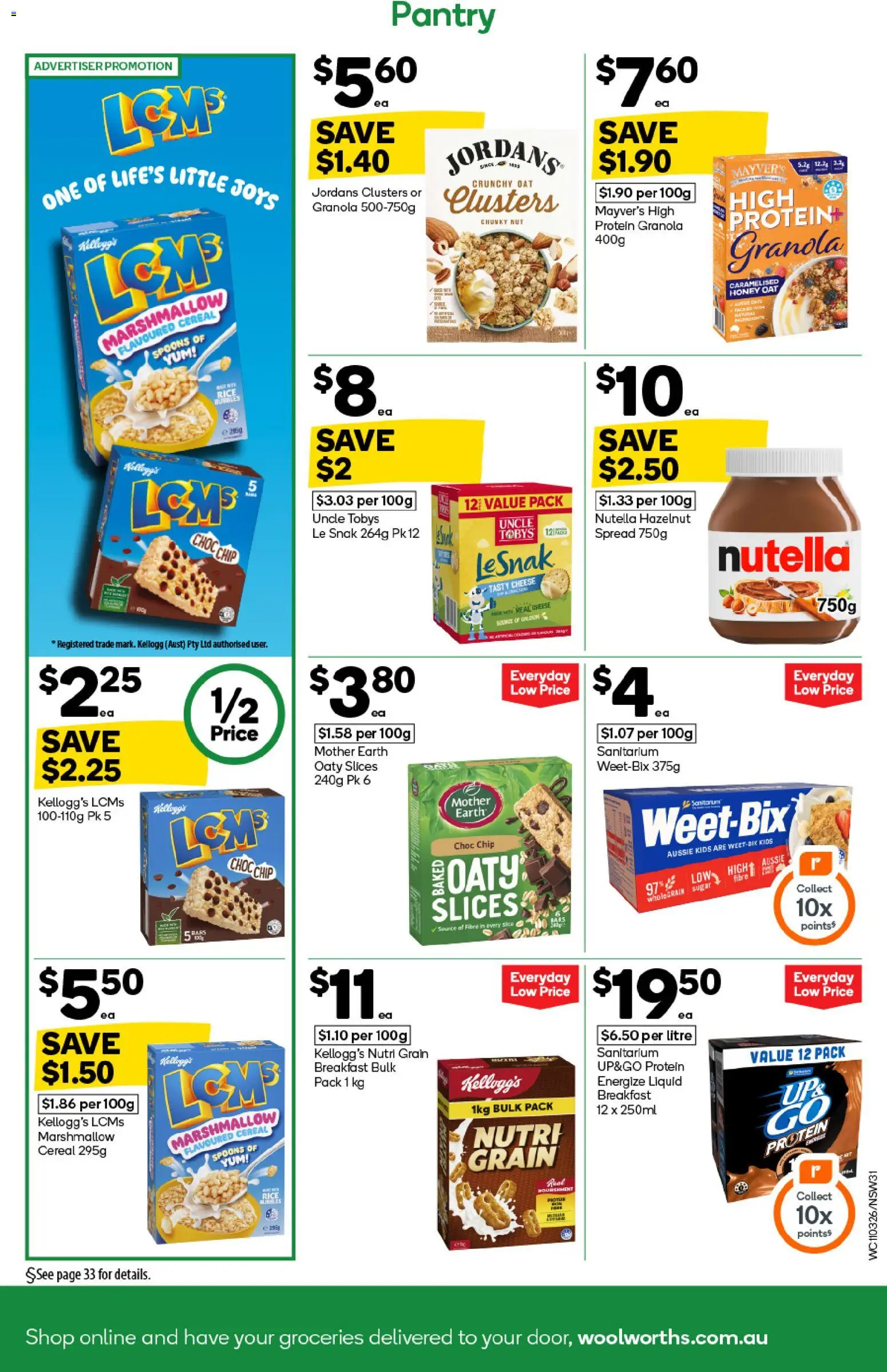 Woolworths catalogue - valid from 11.03.2026 | Page: 31 | Products: Cheese, Honey, Cereal, Sugar