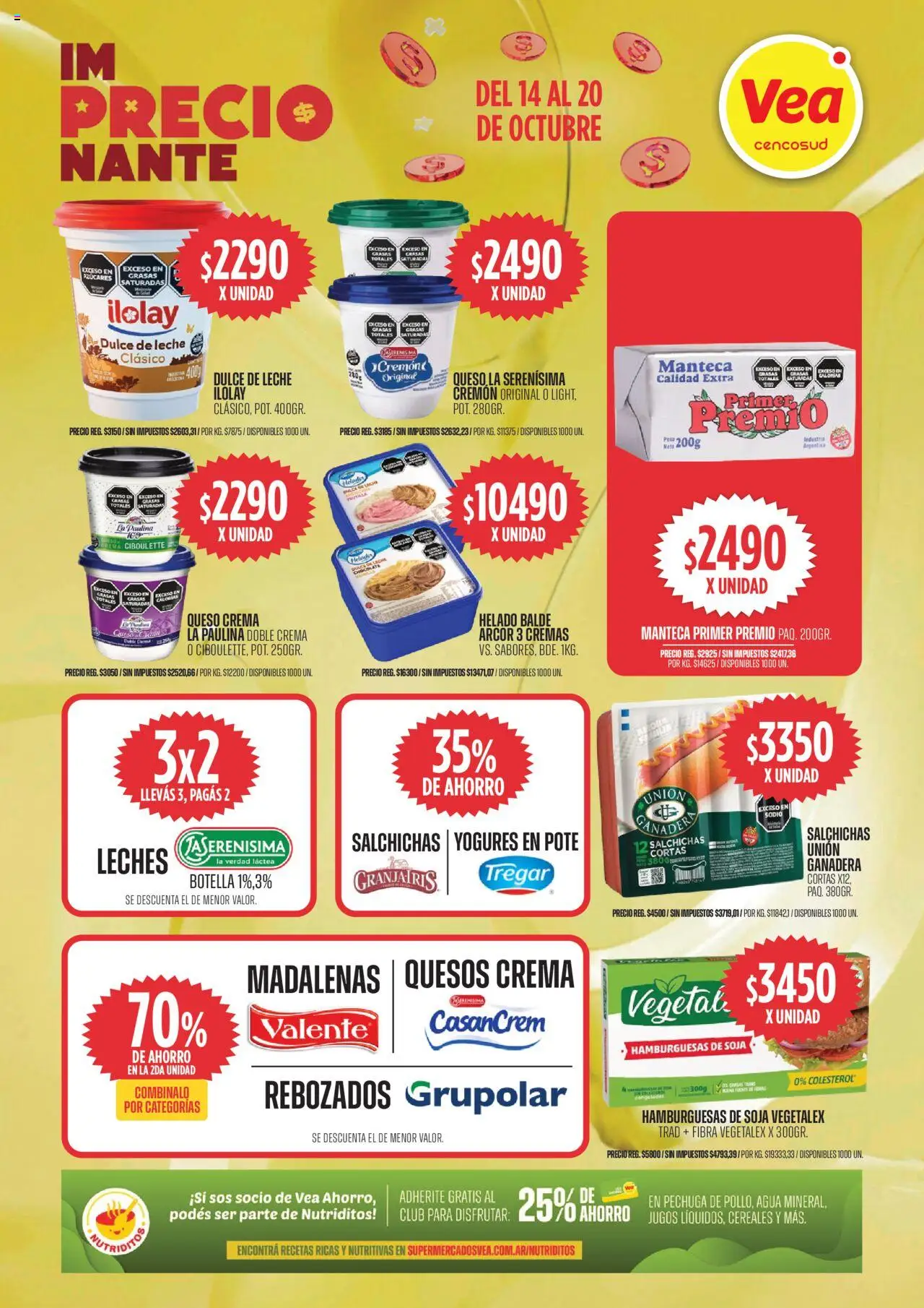Vea ofertas │ válido desde el 14.10.2025 | Página: 6 | Productos: Helado, Agua, Manteca, Cereales