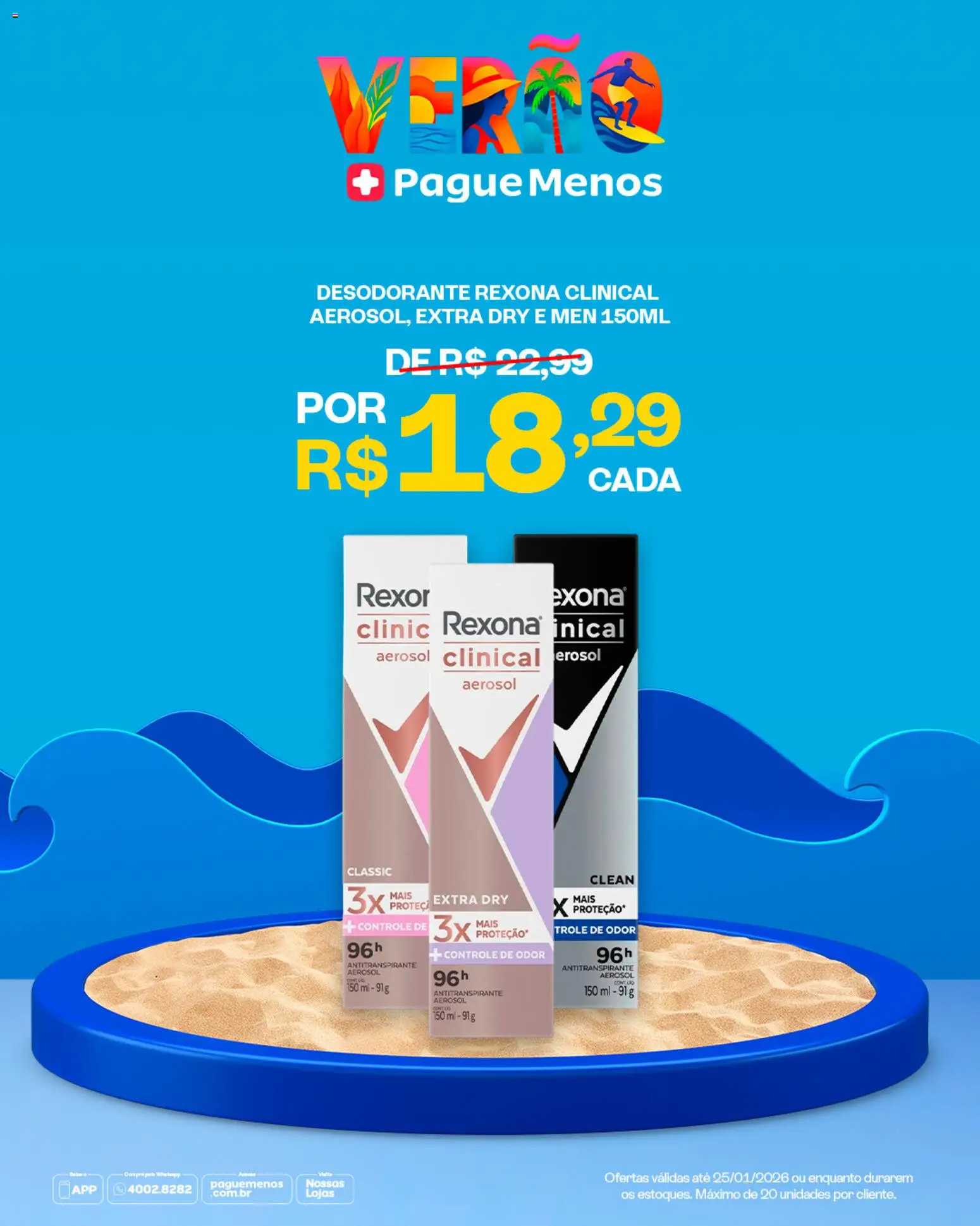 Pague Menos Folheto - válido de 19.01.2026 | Página: 11 | Produtos: Desodorante, Rexona