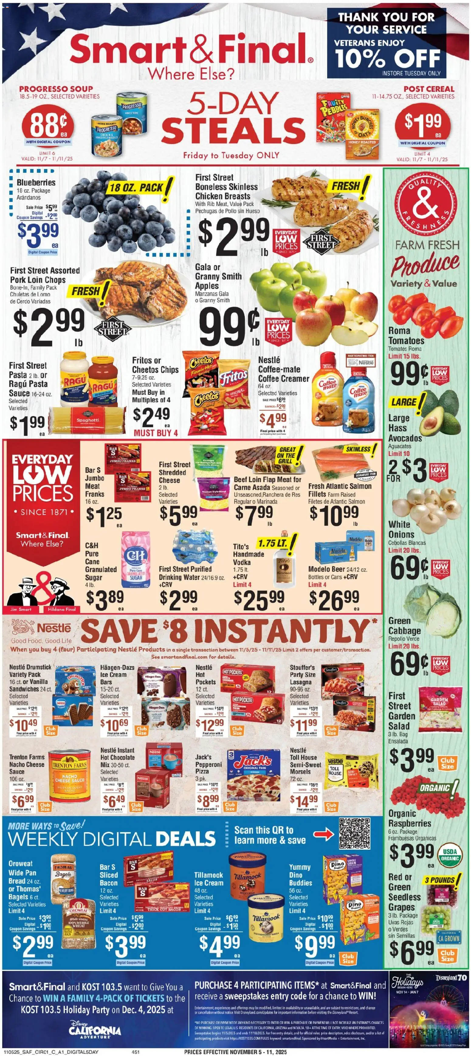 Smart & Final Weekly Ad - valid from 07.11.2025 | Page: 1 | Products: Pan, Coffee, Chocolate, Pork