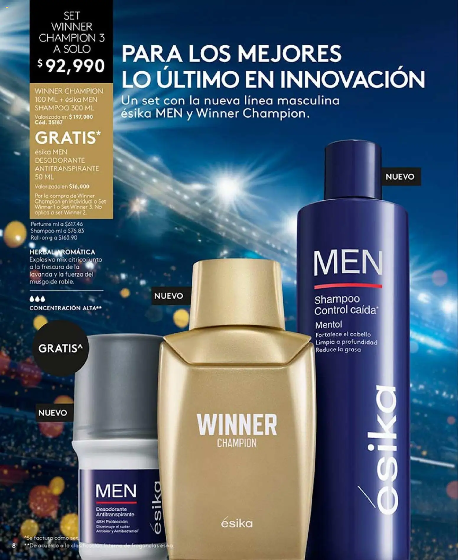 Ésika revista - valida desde el 15.04.2026 | Página: 8 | Productos: Individual, Shampoo, Perfume, Desodorante