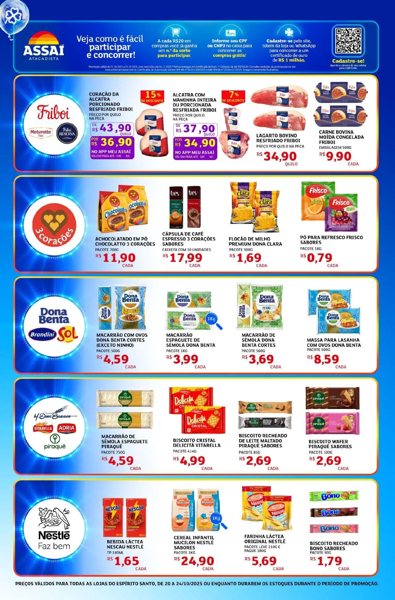 Assaí Atacadista Folheto - válido de 20.10.2025 | Página: 3 | Produtos: Frisco, Achocolatado, Alcatra, Café