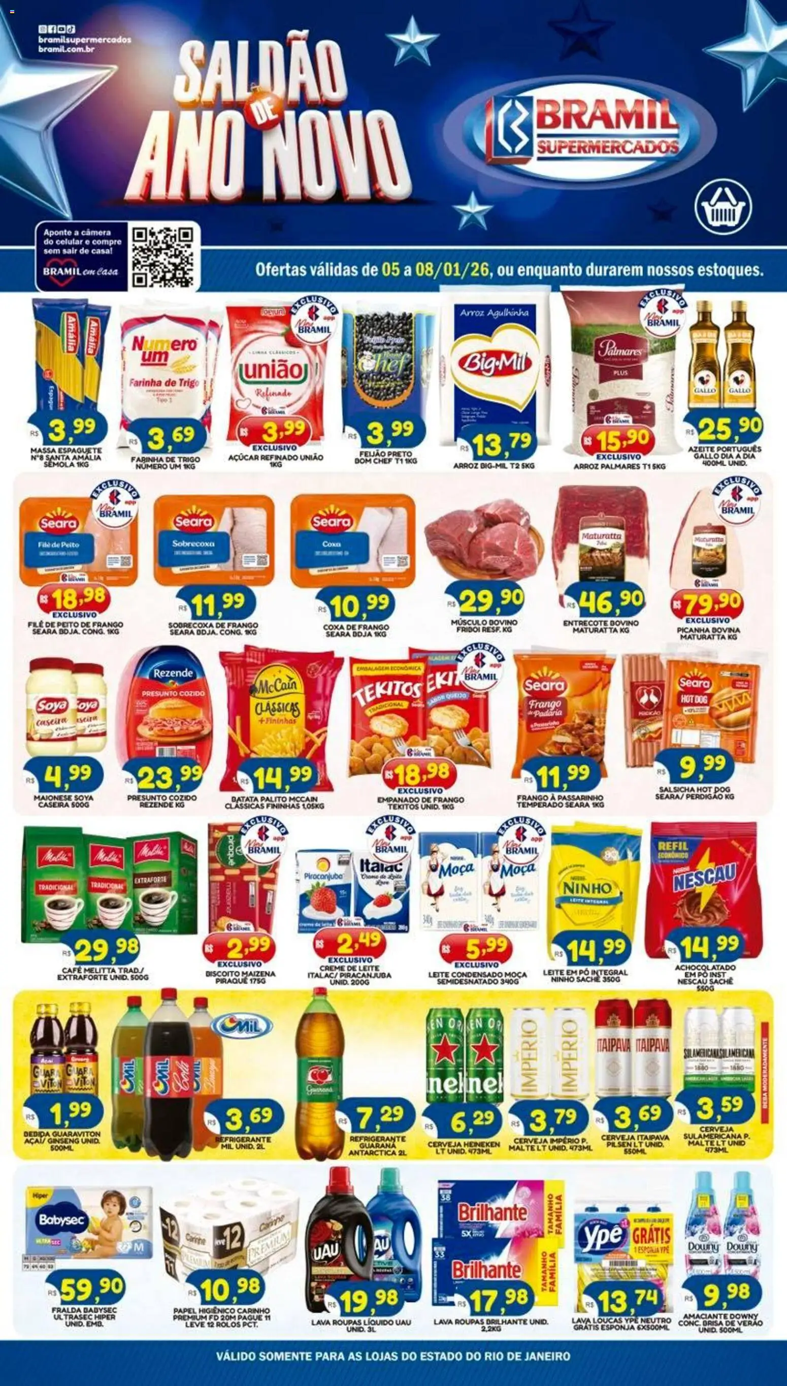 Bramil Supermercados Folheto - válido de 05.01.2026 | Página: 1 | Produtos: Esponja, Nescau, Achocolatado, Batata