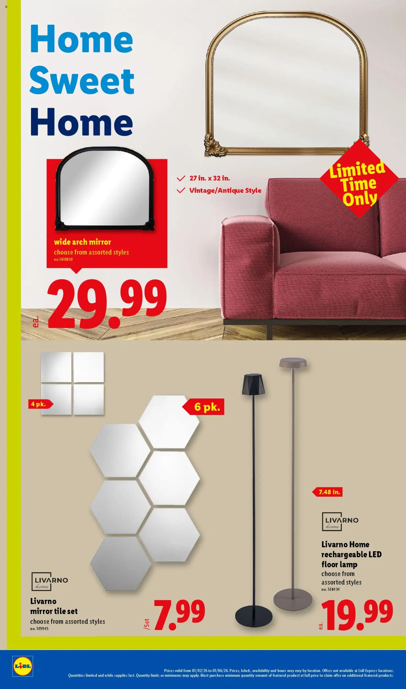 Lidl Weekly Ad - valid from 02.01.2026 | Page: 26 | Products: Mirror, Lamp