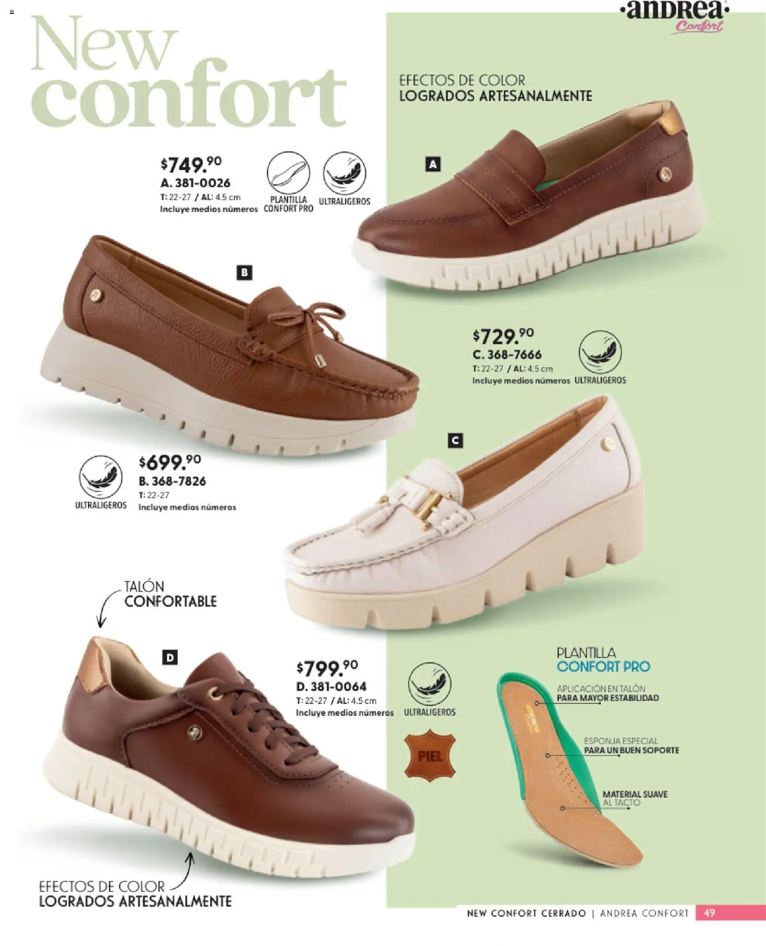 Nuevas ofertas de Andrea válidas en toda la República Mexicana desde el 25.01.2026. ¡Encuentra las mejores ofertas en Andrea catálogo Calzado Confort ! | Página: 49 | Productos: Esponja