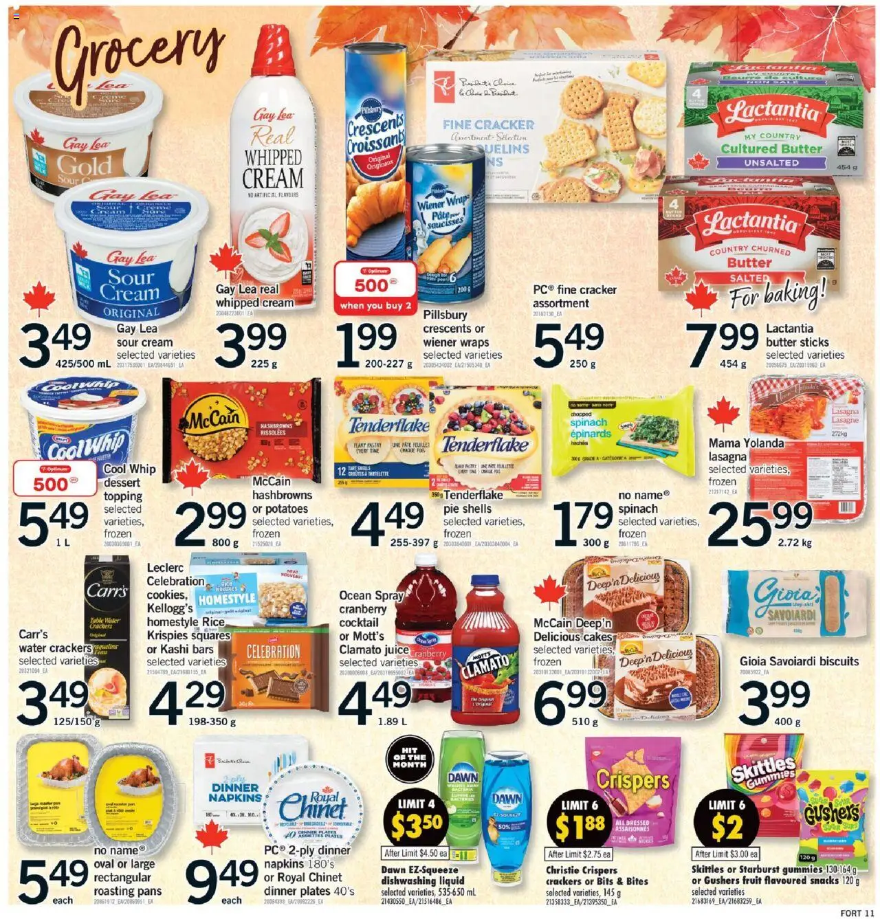 Fortinos flyer valid from 02.10.2025 | Page: 12 | Products: Cream, Potatoes, Butter, Juice