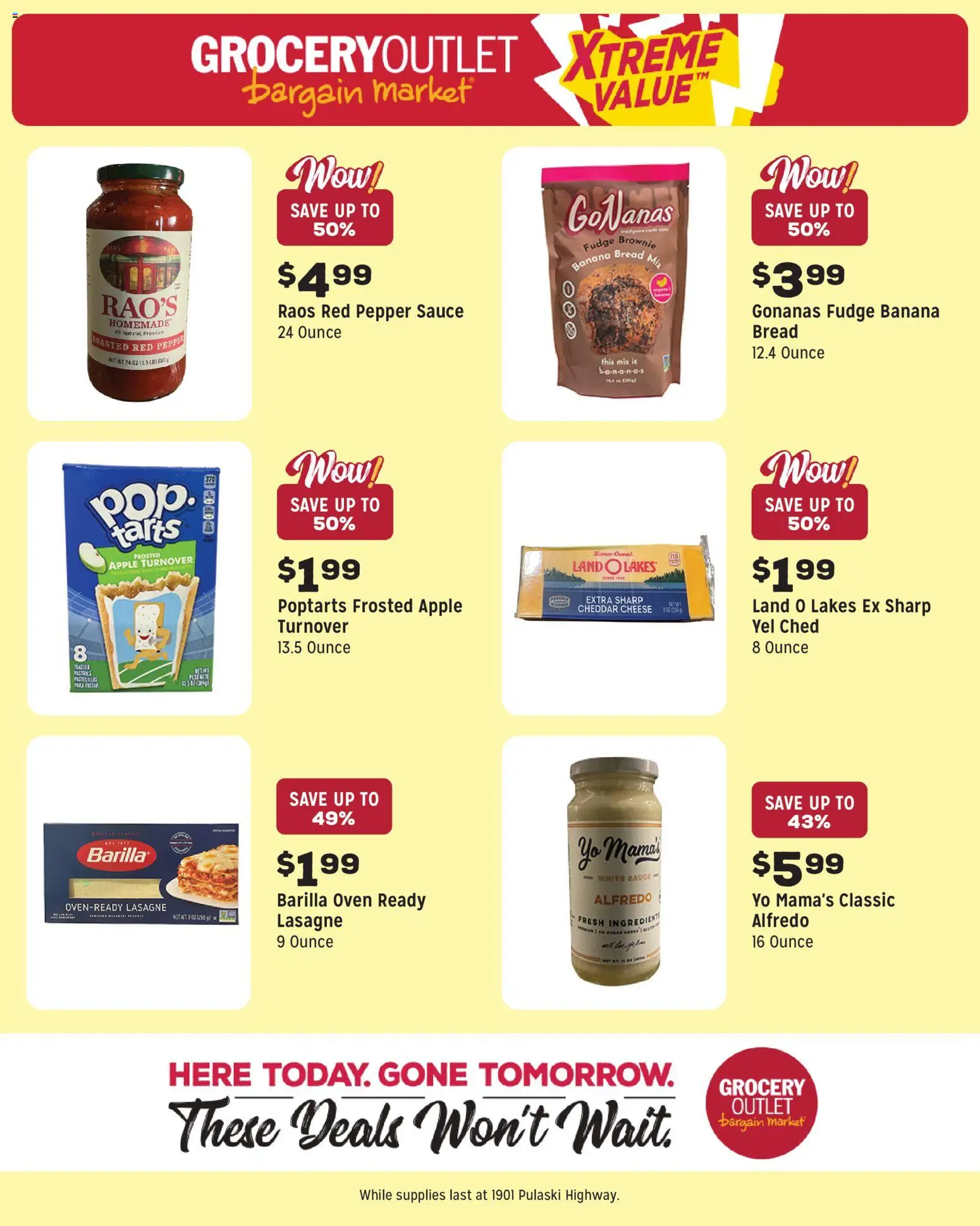 Grocery Outlet Weekly Ad - valid from 08.04.2026 | Page: 8 | Products: Cheese, Bread, Sauce, Oven