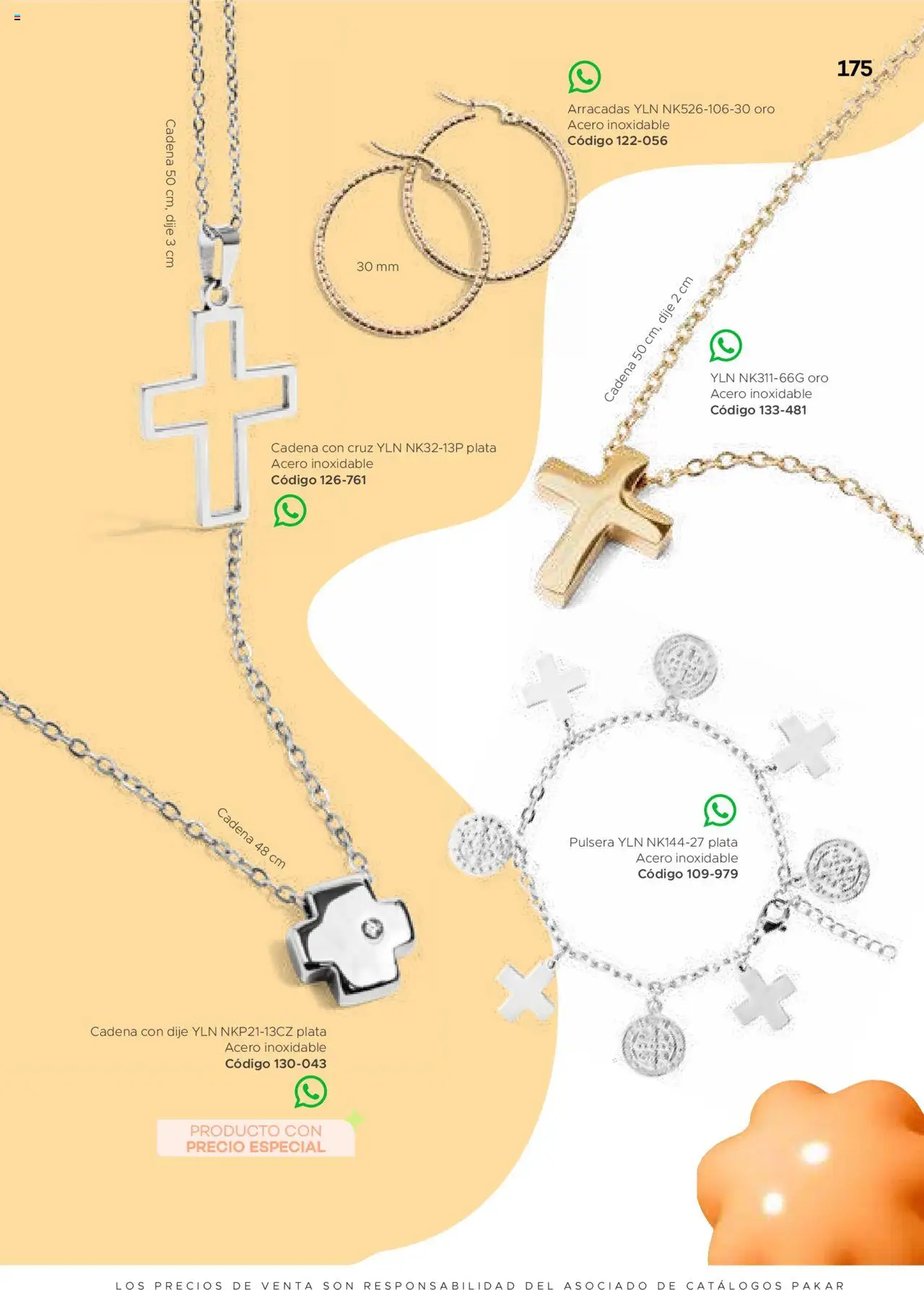 Nuevas ofertas de SC Pakar válidas en toda la República Mexicana desde el 31.01.2025. ¡Encuentra las mejores ofertas en SC Pakar catálogo Ropa! | Página: 175 | Productos: Pulsera, Dije, Cadena