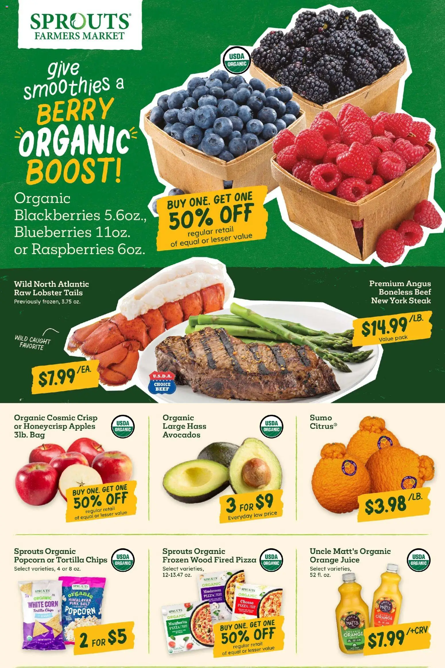 Sprouts Weekly Ad - valid from 26.12.2025 | Page: 2 | Products: Corn, Beef, Blueberries, Bag