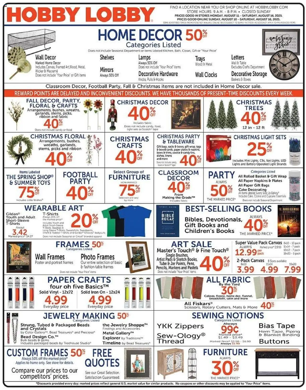Hobby Lobby Weekly Ad - valid from 11.08.2025 | Page: 1