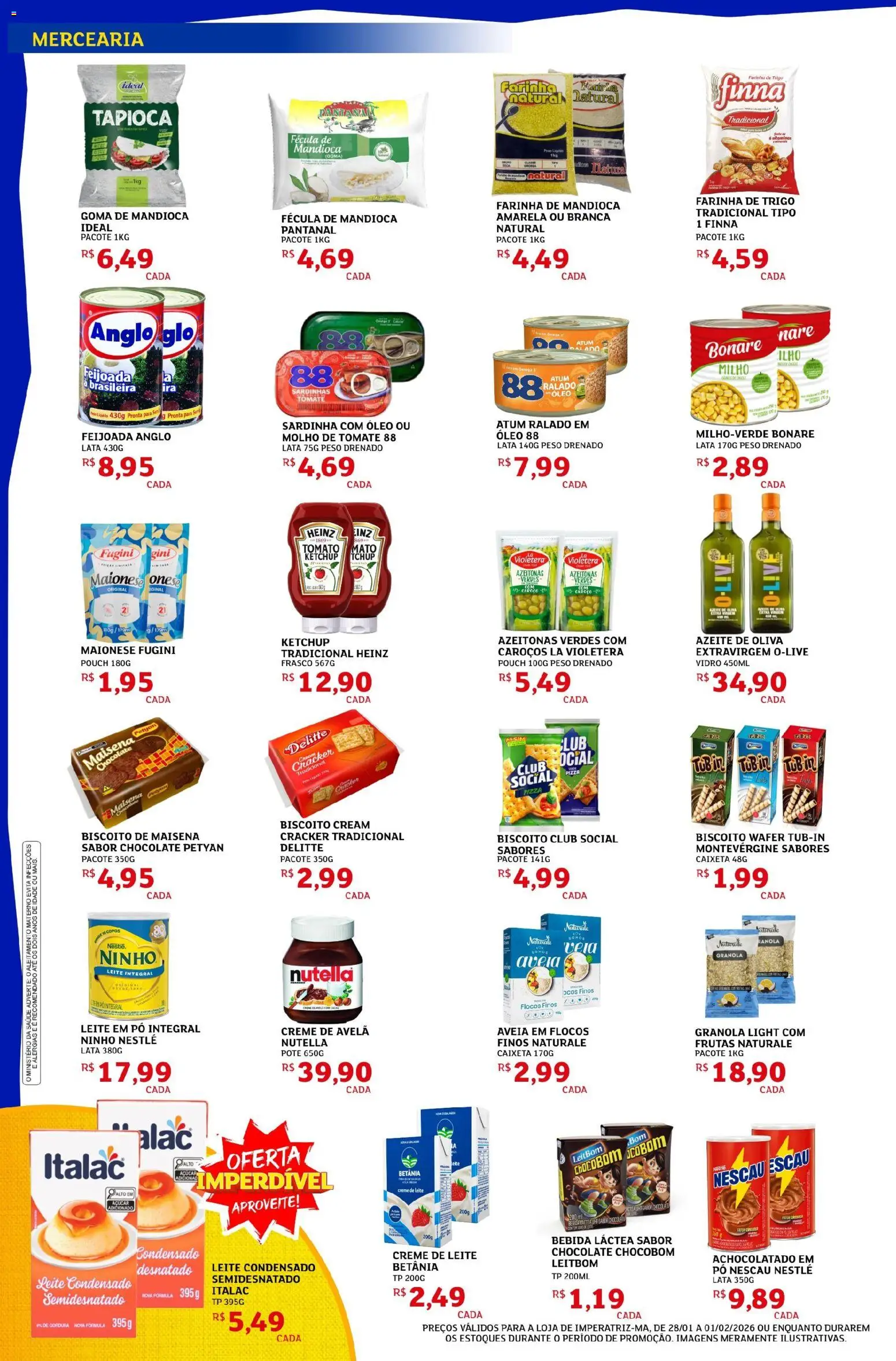 Assaí Atacadista Folheto - válido de 28.01.2026 | Página: 2 | Produtos: Mandioca, Chocolate, Bebida, Avelã