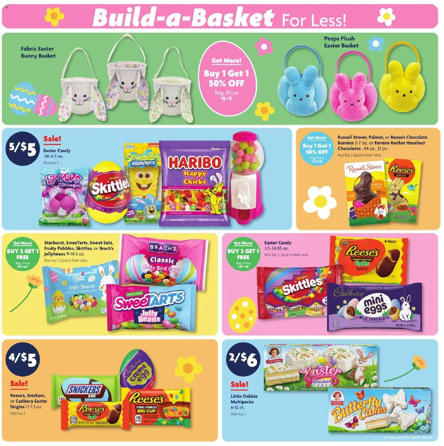 Family Dollar Weekly Ad - valid from 08.03.2026 | Page: 3 | Products: Basket, Butter, Eggs, Chocolate
