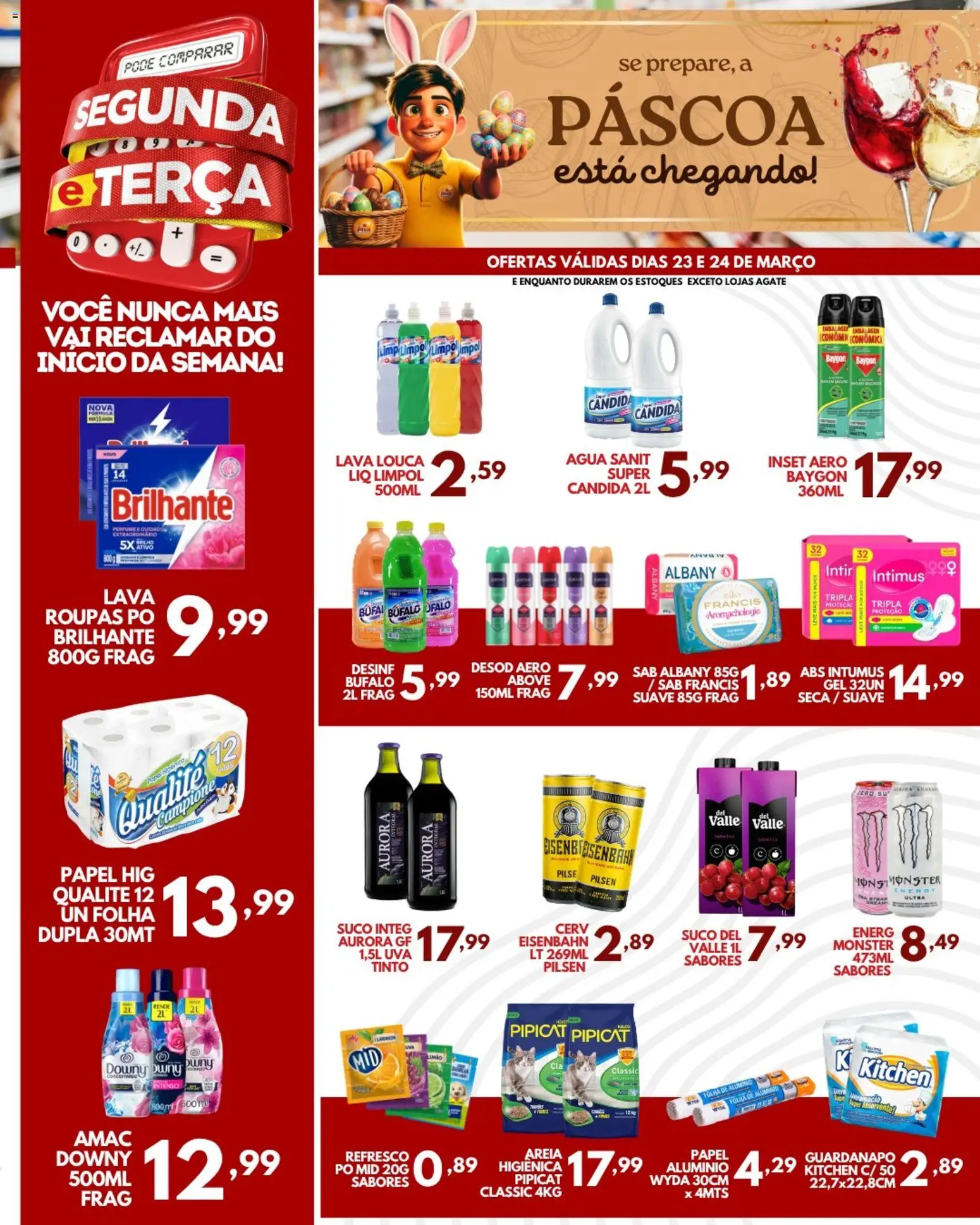 Rede Plus Supermercados Folheto - válido de 23.03.2026 | Página: 1 | Produtos: Pó, Areia, Suco, Monster