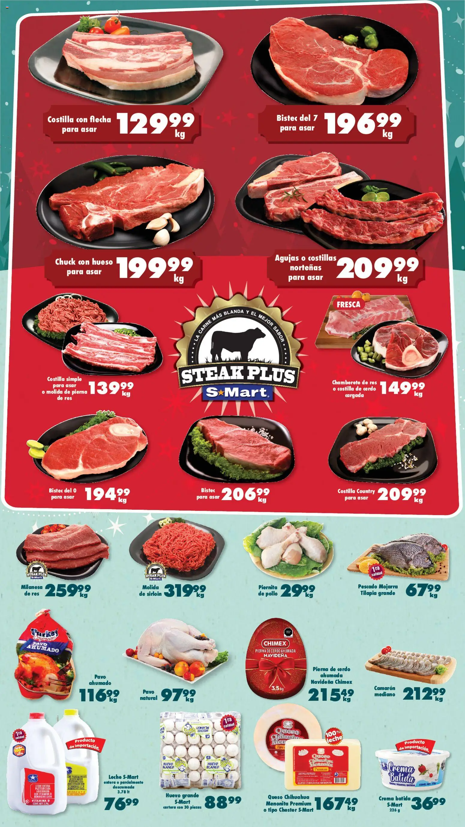Nuevas ofertas de S-Mart válidas en toda la República Mexicana desde el 05.12.2025. ¡Encuentra las mejores ofertas en S-Mart folleto Nuevo Laredo! | Página: 1 | Productos: Pollo, Crema, Huevo, Res