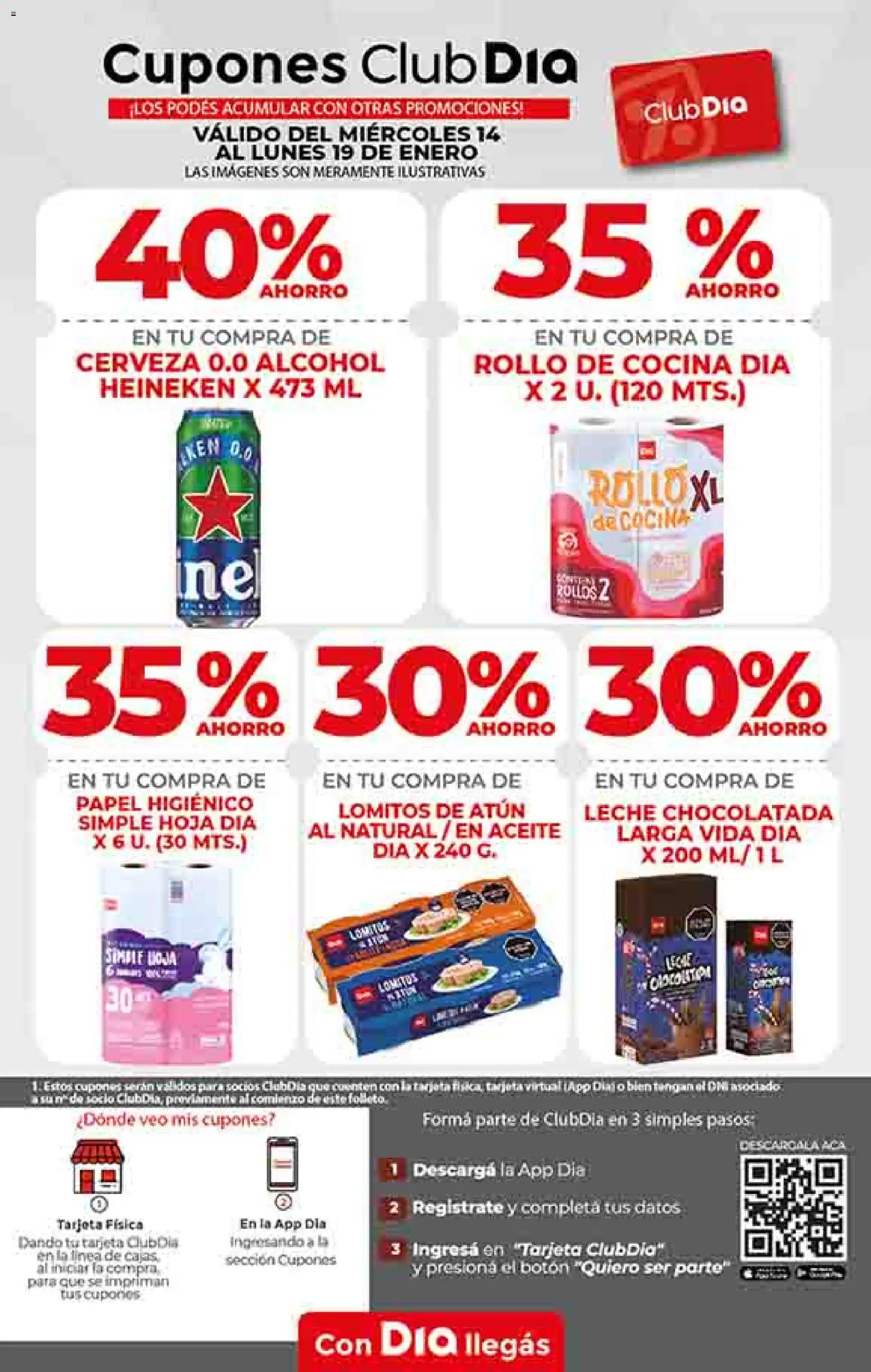 Supermercado DIA Ofertas │ válido desde el 14.01.2026 | Página: 23 | Productos: Papel higiénico, Aceite, Leche, Cerveza