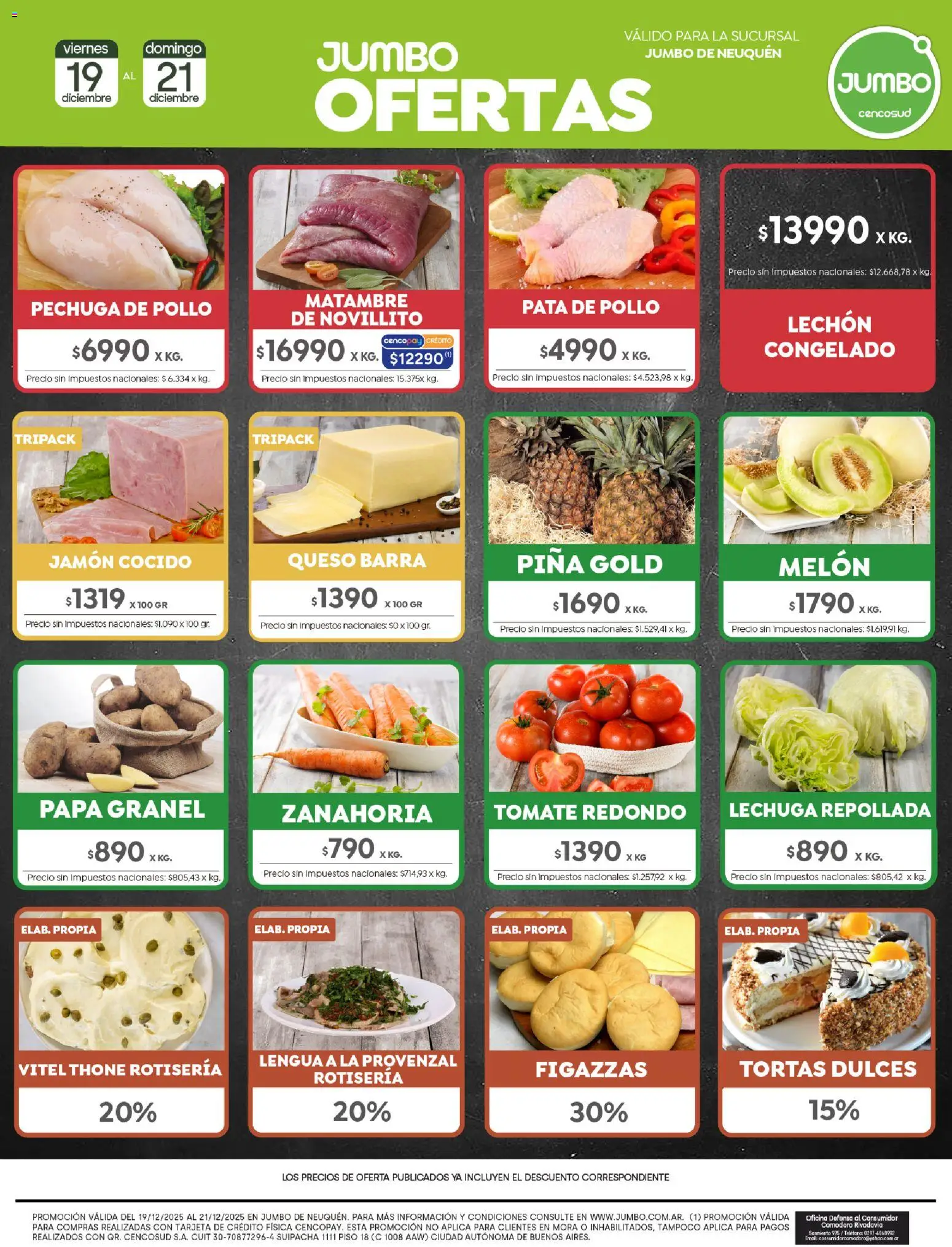 Jumbo - Ofertas | Neuquén │ válido desde el 19.12.2025 | Página: 7 | Productos: Pollo, Melón, Jamón, Zanahoria