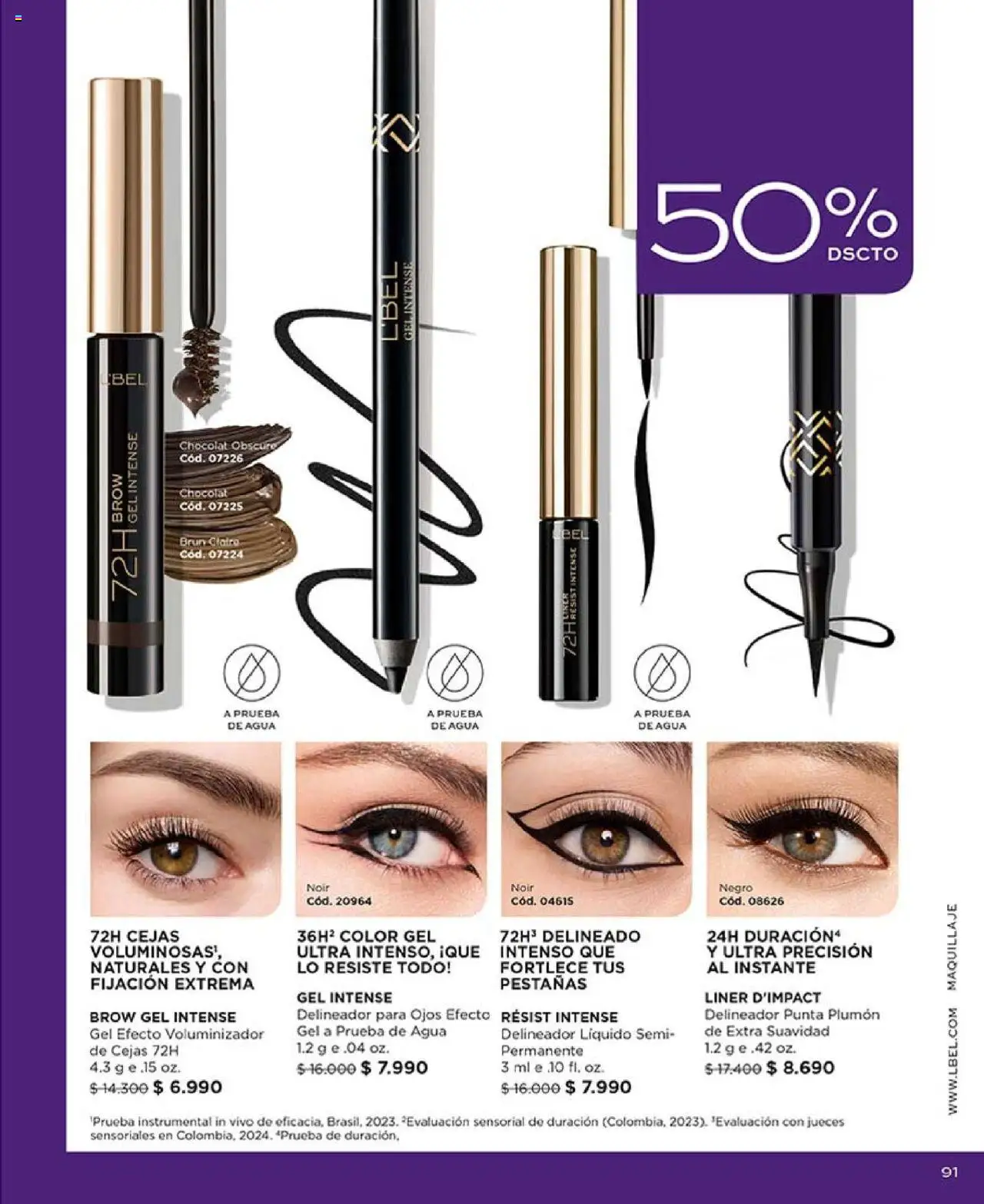 Catálogo L'Bel Campaña 13 │ válido desde el 29.07.2025 | Página: 91 | Productos: Agua, Maquillaje, Delineador, Plumón