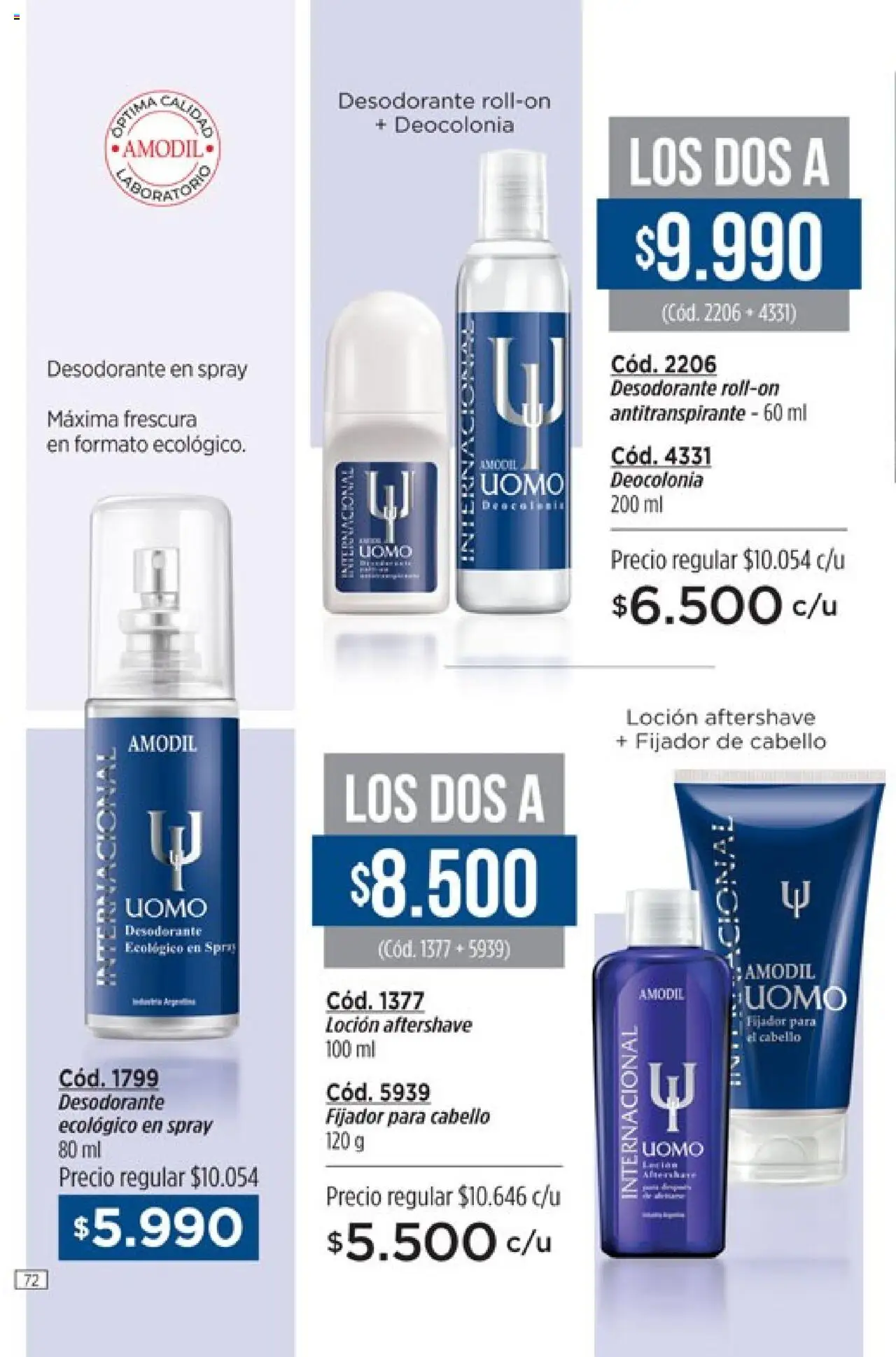 Catálogo Amodil Campaña 12 │ válido desde el 26.06.2025 | Página: 72 | Productos: Fijador, Loción, Desodorante, Antitranspirante