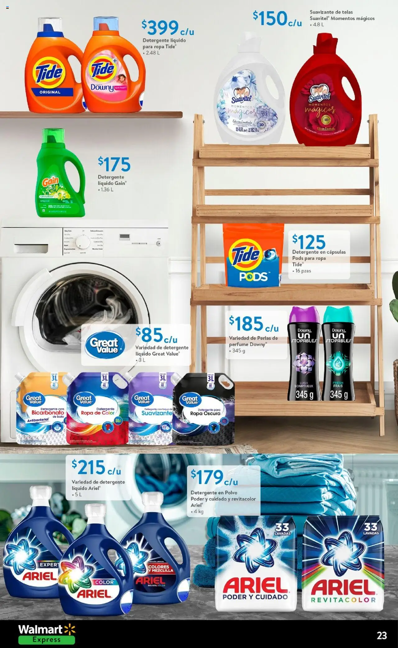 Nuevas ofertas de Walmart Express válidas en toda la República Mexicana desde el 14.10.2025. ¡Encuentra las mejores ofertas en Walmart Express - Folleto! | Página: 23 | Productos: Detergente, Suavizante de telas, Ropa, Perfume