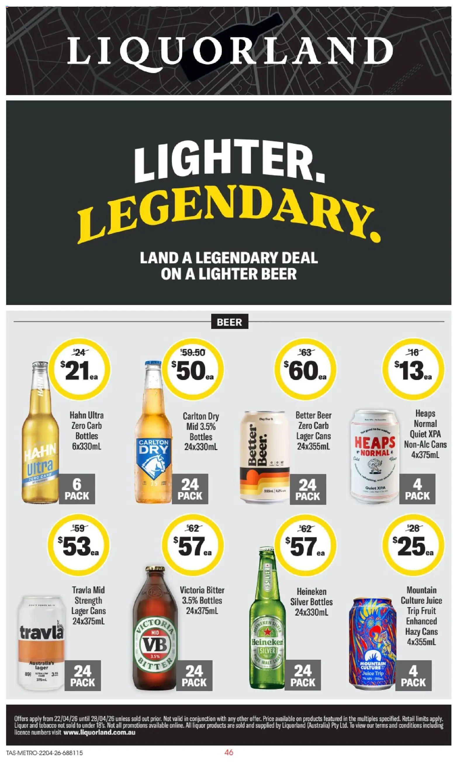 Liquorland catalogue - valid from 22.04.2026 | Page: 1 | Products: Juice, Beer