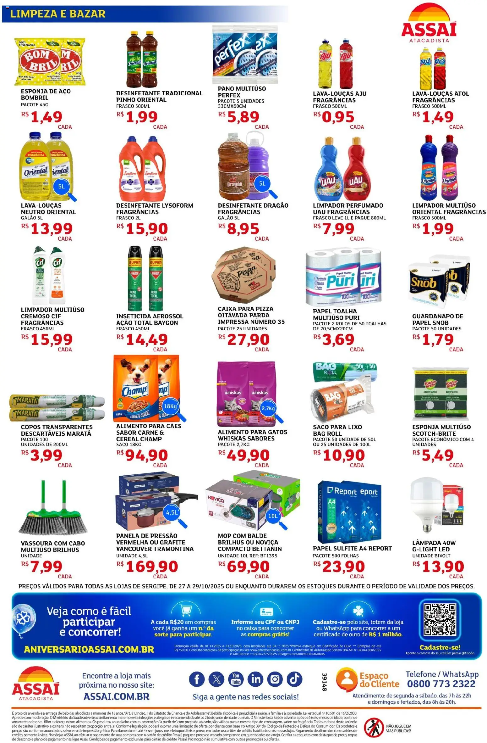 Assaí Atacadista Folheto - válido de 27.10.2025 | Página: 8 | Produtos: Papel sulfite, Caixa, Base, Balde