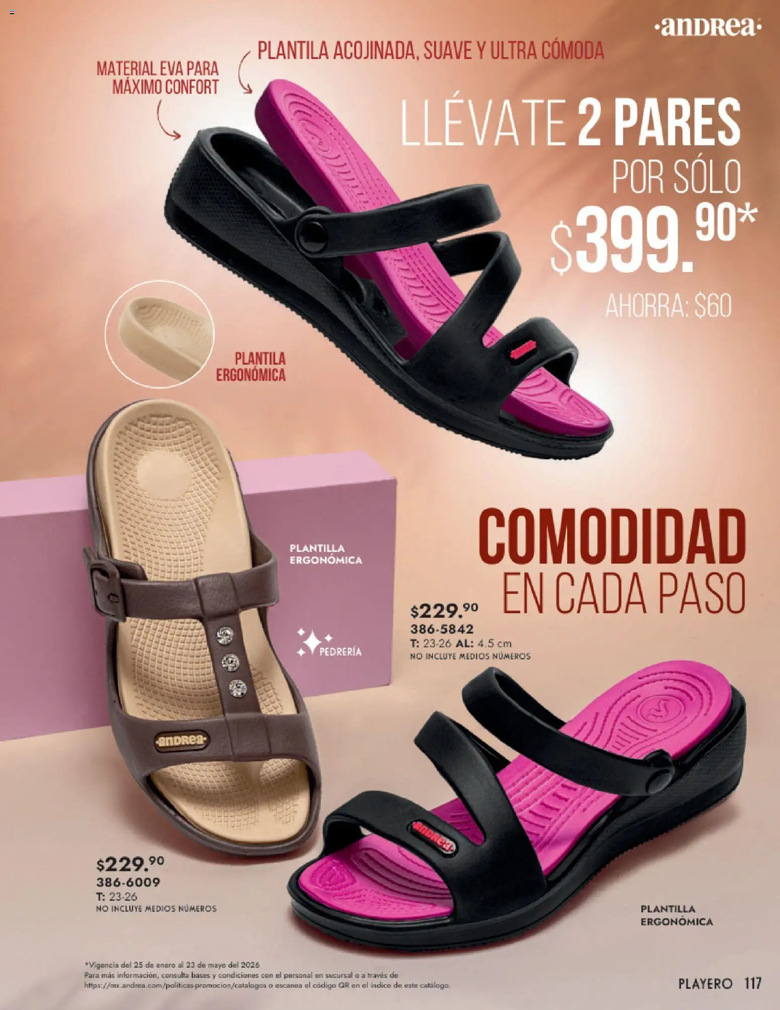 Nuevas ofertas de Andrea válidas en toda la República Mexicana desde el 25.01.2026. ¡Encuentra las mejores ofertas en Andrea catálogo Calzado Dama! | Página: 117