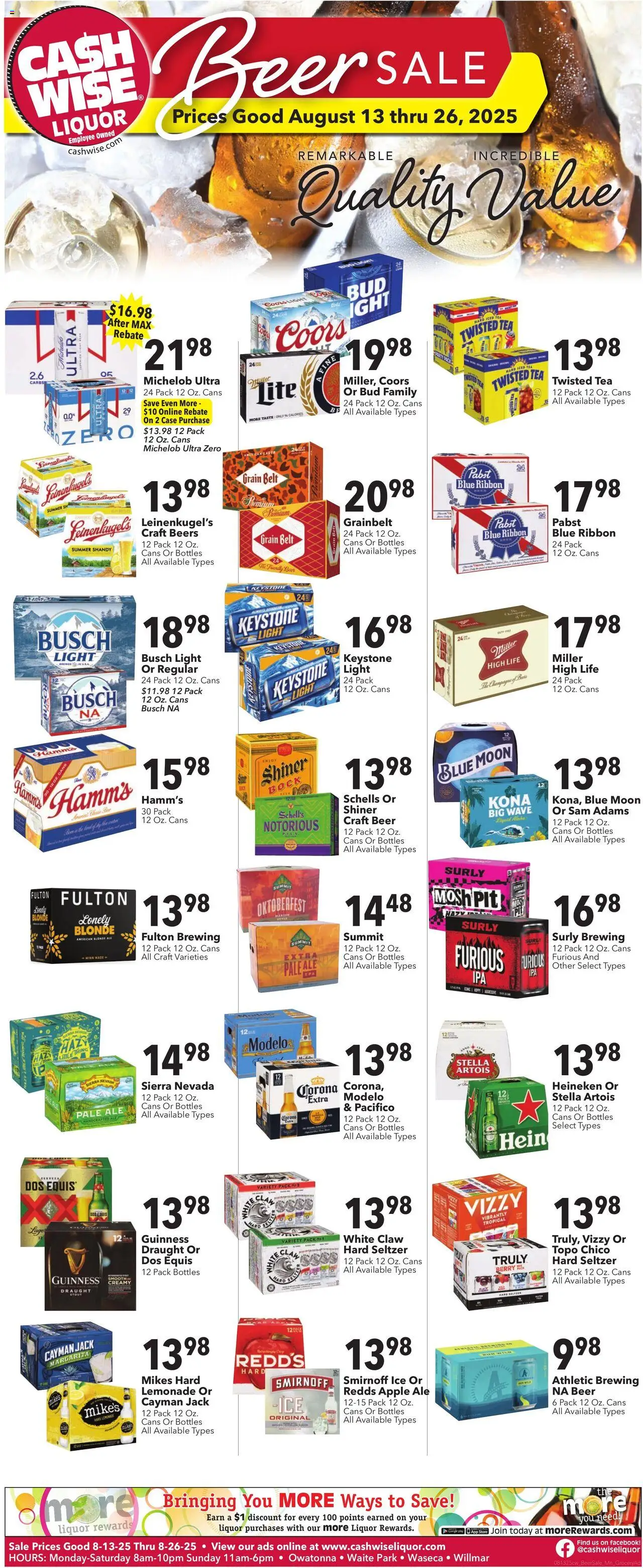 Cash Wise Weekly Ad - valid from 20.08.2025 | Page: 7 | Products: Beer, Tea, Belt, Case