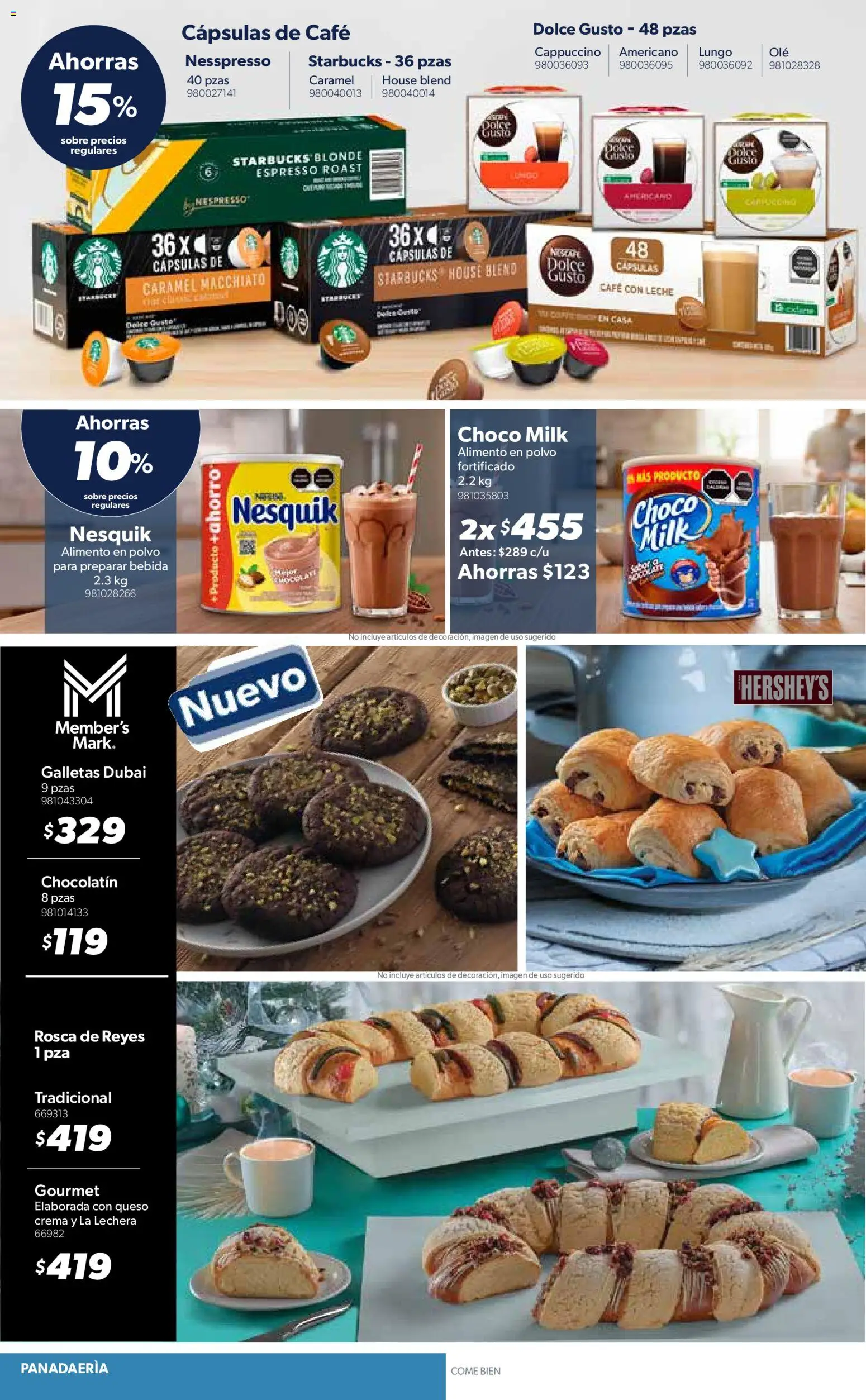 Nuevas ofertas de Sam's Club válidas en toda la República Mexicana desde el 11.12.2025. ¡Encuentra las mejores ofertas en Sam's Club catálogo! | Página: 11 | Productos: Leche, Café, Polvo, Sobre