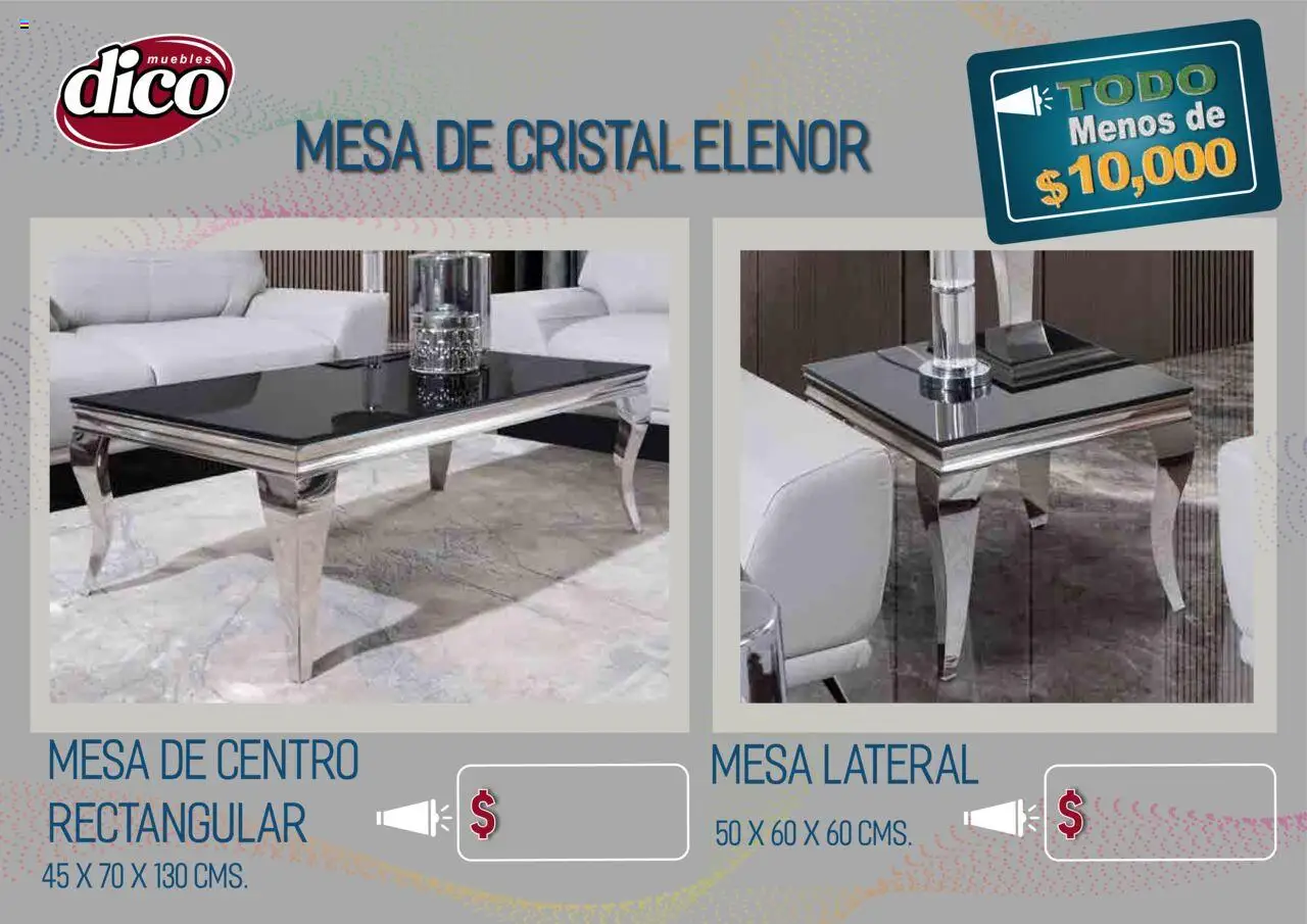 Nuevas ofertas de Muebles Dico válidas en toda la República Mexicana desde el 25.09.2025. ¡Encuentra las mejores ofertas en Muebles Dico - Catálogo TODO menos de 10000! | Página: 47 | Productos: Mesa de centro, Mesa