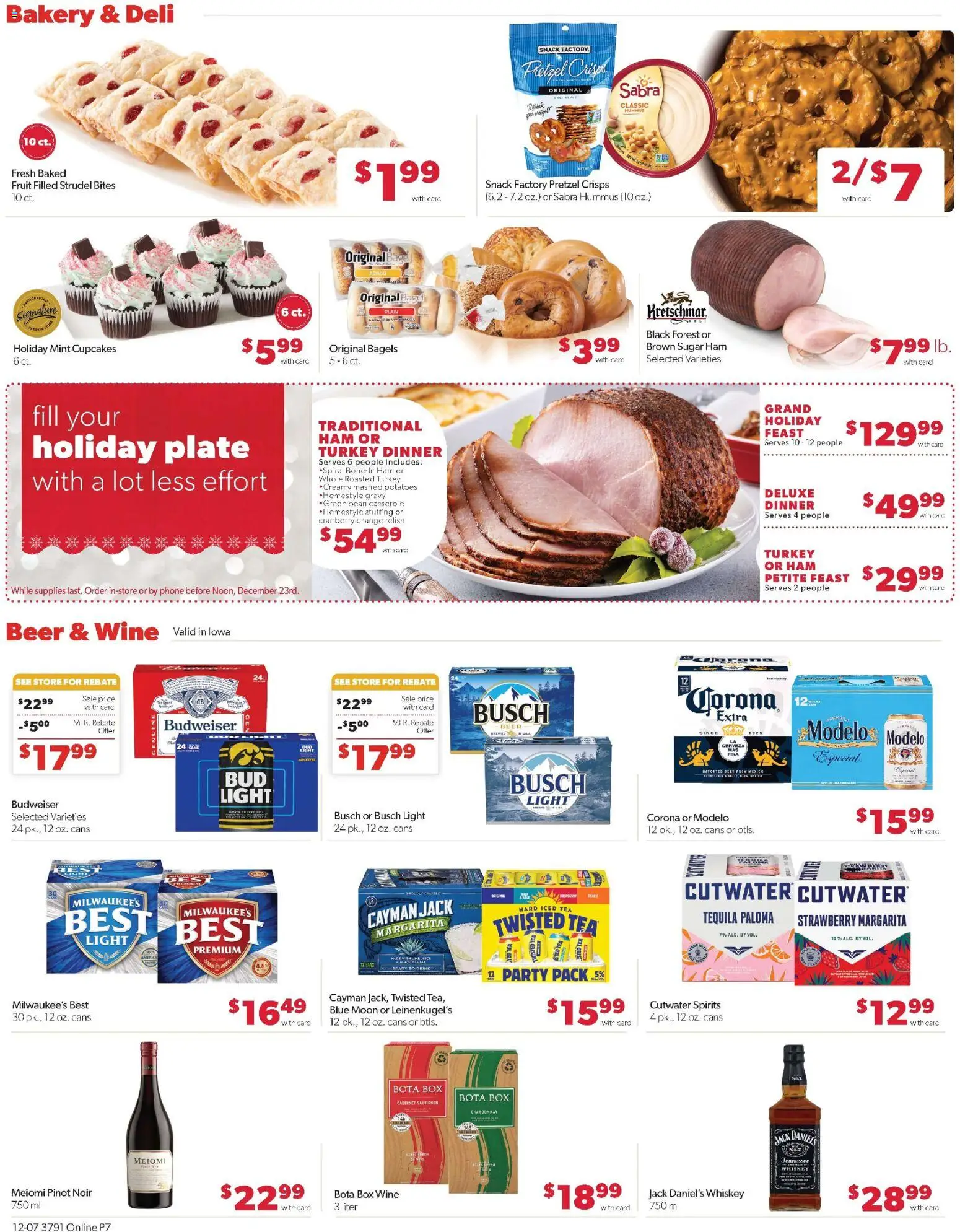 Family Fare Weekly Ad - IA - valid from 07.12.2025 | Page: 12 | Products: Ham, Beer, Tea, Sugar