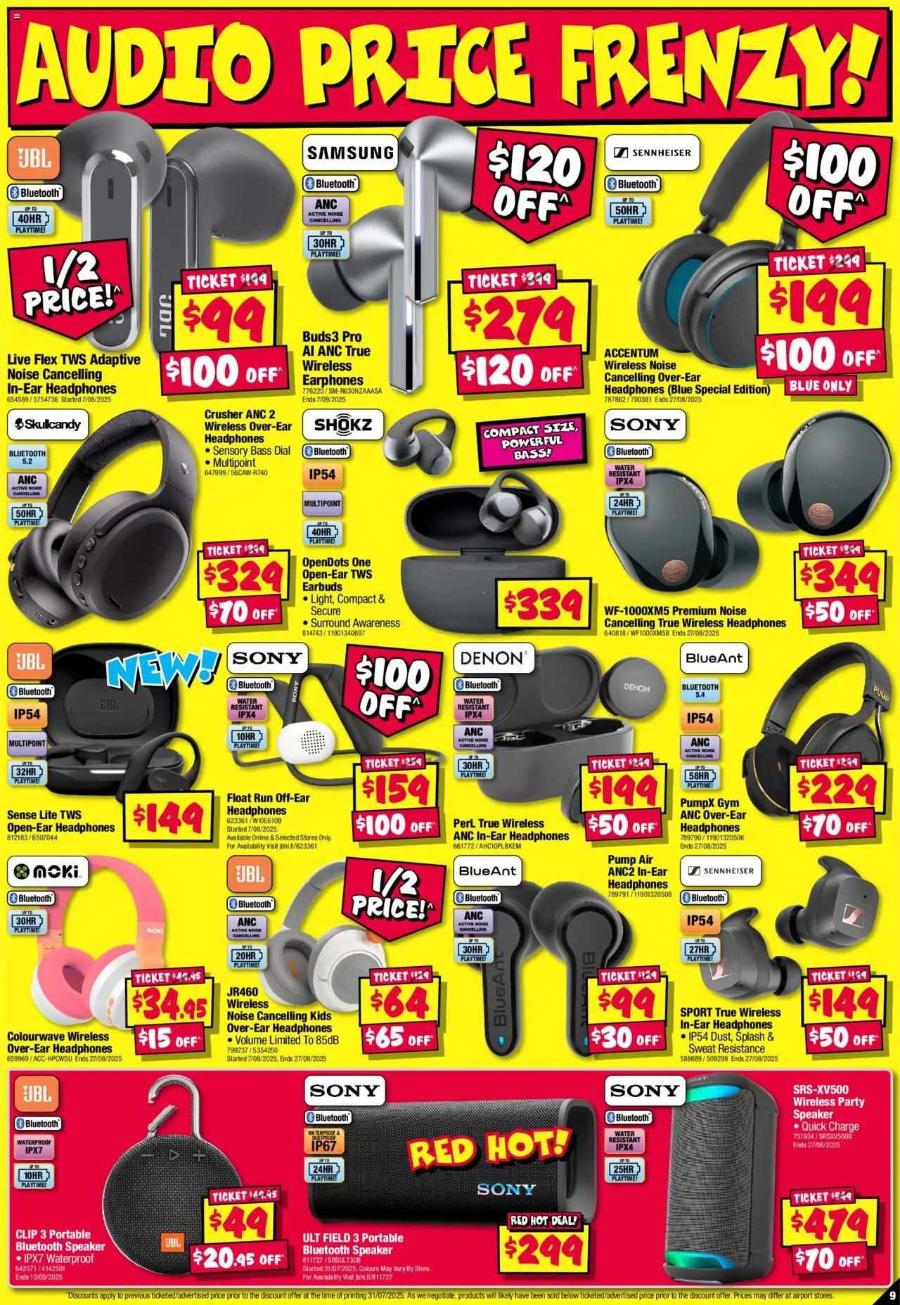 JB Hi-Fi catalogue - valid from 14.08.2025 | Page: 9 | Products: Clip, Headphones, Speaker, Portable