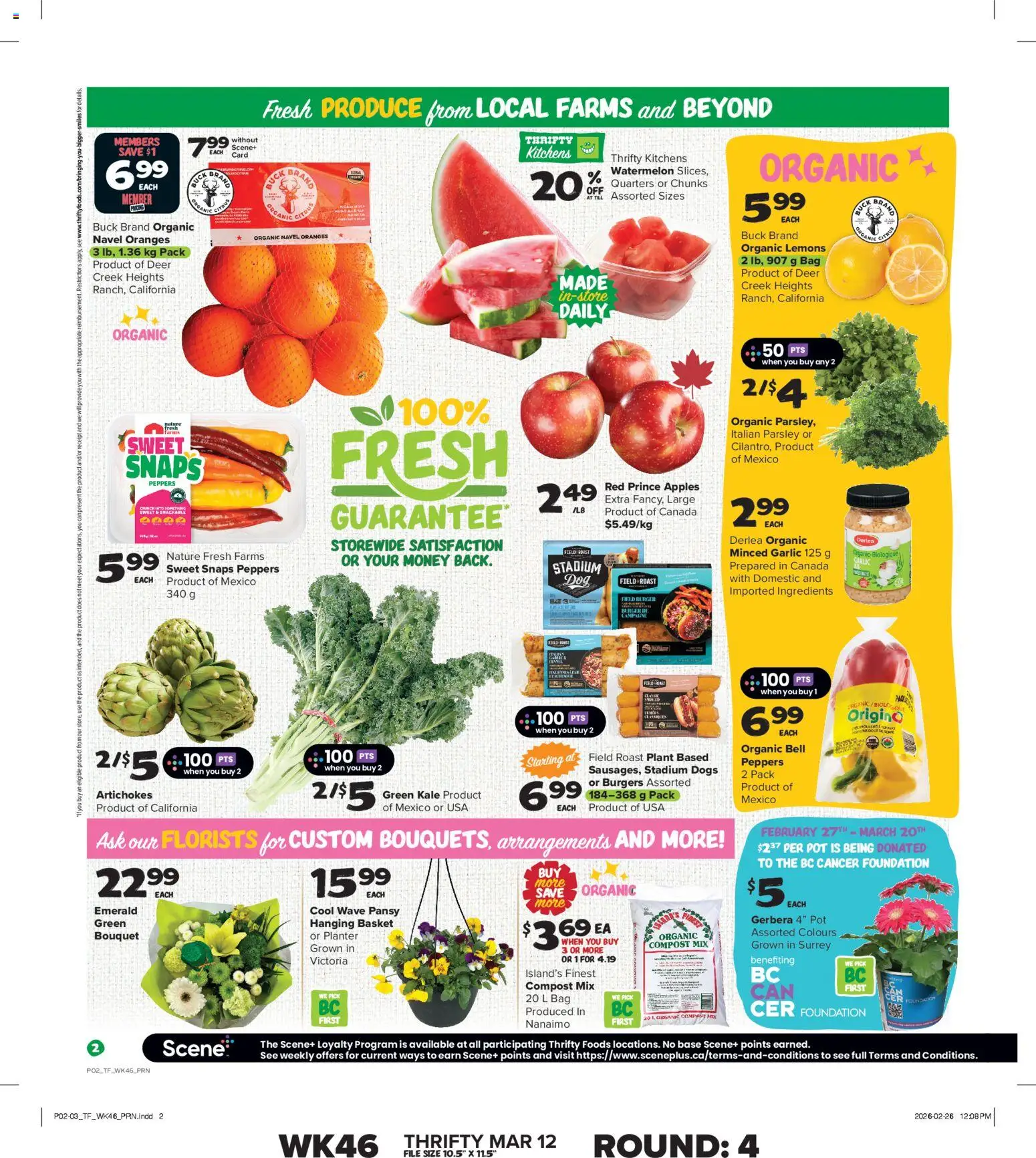 Thrifty Foods flyer valid from 12.03.2026 | Page: 3 | Products: Bag, Basket, Apples, Oranges