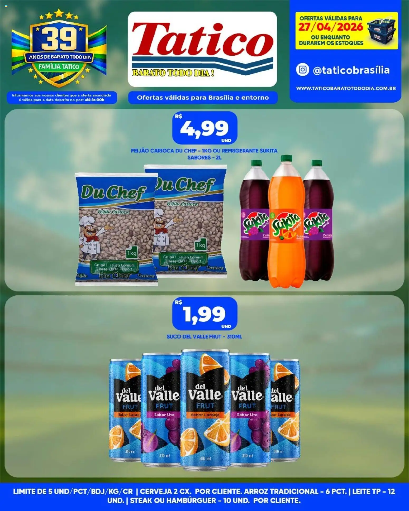 Tatico Folheto - válido de 28.04.2026 | Página: 20 | Produtos: Feijão, Suco, Cerveja, Arroz
