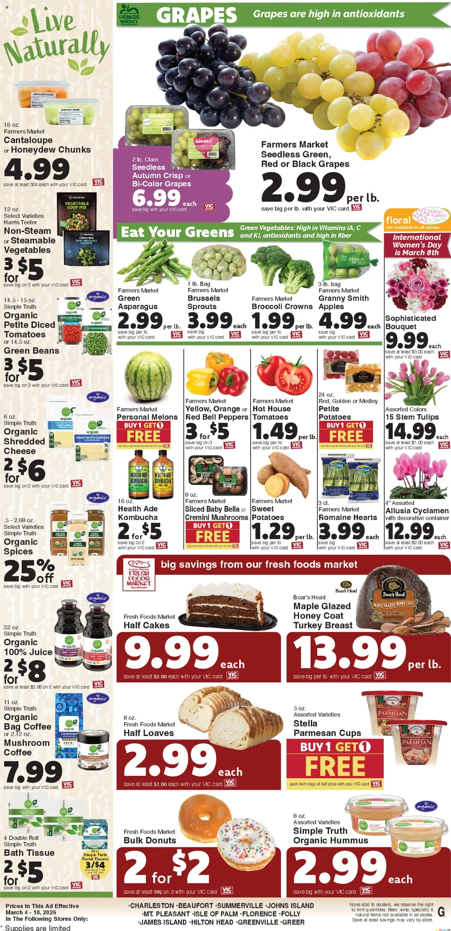 Harris Teeter Weekly Ad - SC - valid from 04.03.2026 | Page: 11 | Products: Romaine, Peppers, Coffee, Spices