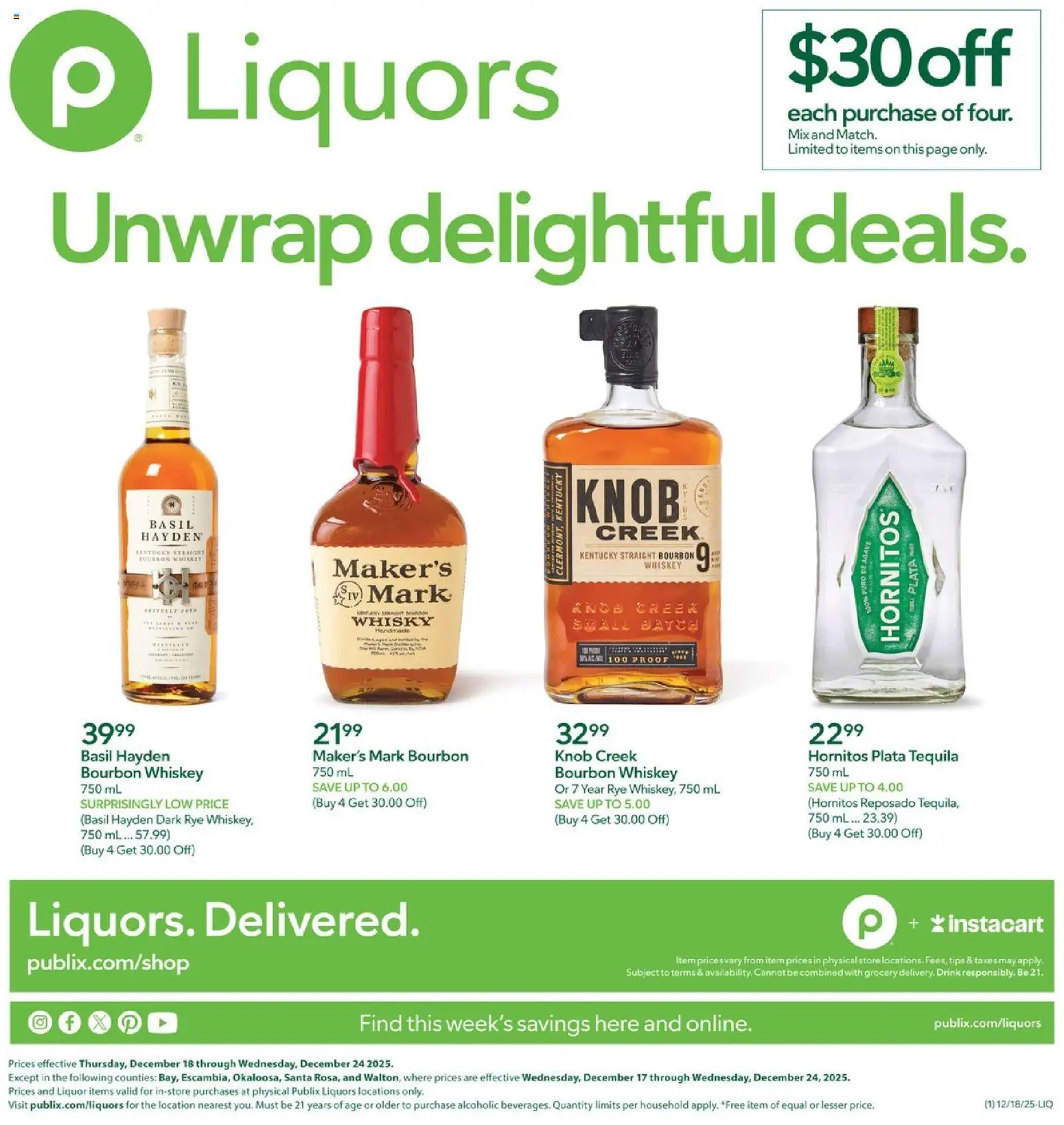Publix Liquor - valid from 18.12.2025 | Page: 1 | Products: Bourbon, Whiskey
